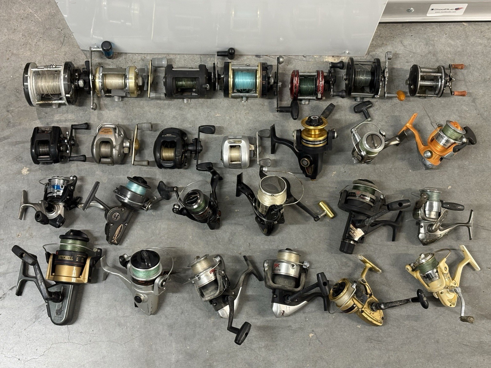 Lot Of 26 Fishing Reels Penn Shimano Abu Garcia Mitchell Lot Of 26 Fishing Reels Penn Shimano Abu Garcia Mitchell