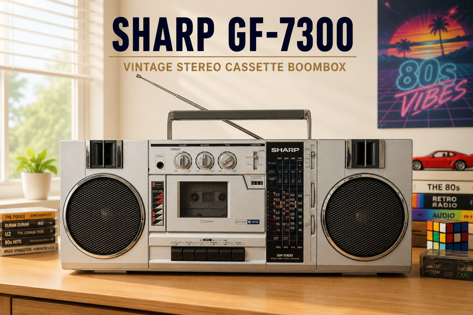 SHARP GF-7300 πRaReπ Vintage Stereo Cassette Boombox SHARP GF-7300 πRaReπ Vintage Stereo Cassette Boombox