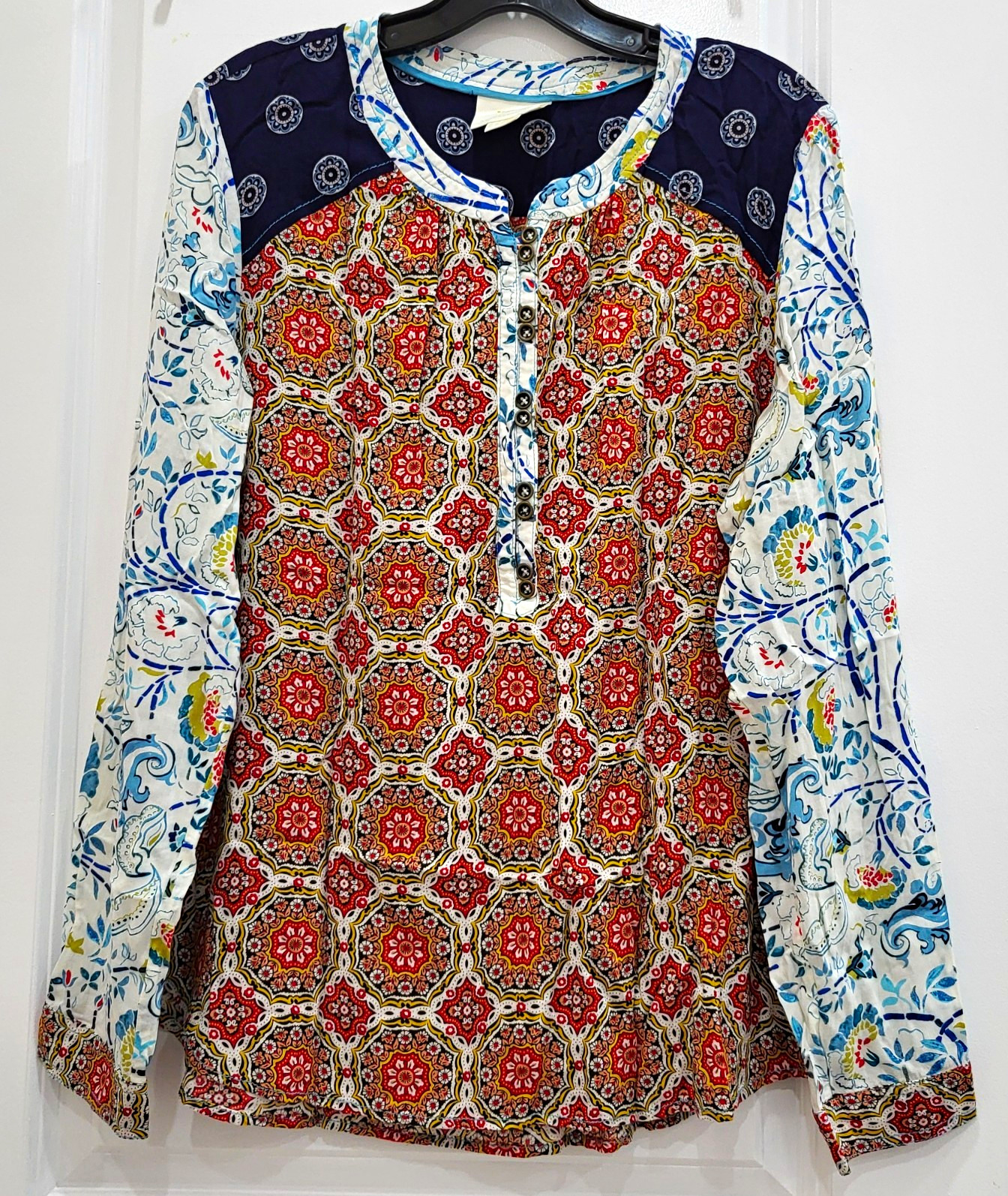 Maeve By Anthropologie Pullover blouse Top Women size 14, L Multicolor Long Slv Maeve By Anthropologie Pullover blouse Top Women size 14, L Multicolor Long Slv