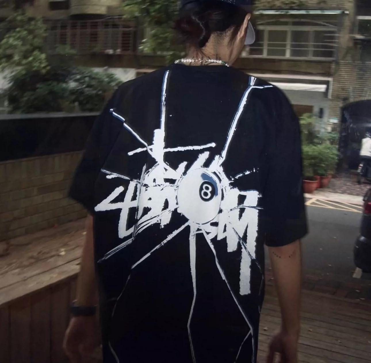 Y2K STUSSY SHATTERED TEE BLACK - XLARGE