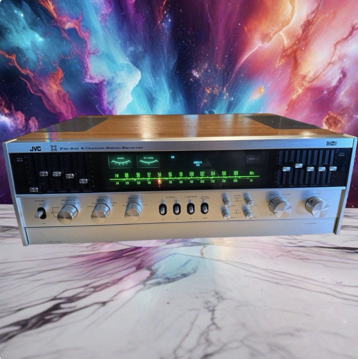 JVC 4VR-5456 Fm-Am4 Channel Stereo Receiver Amp 100Wpc MONSTER Serviced V Rare🔥