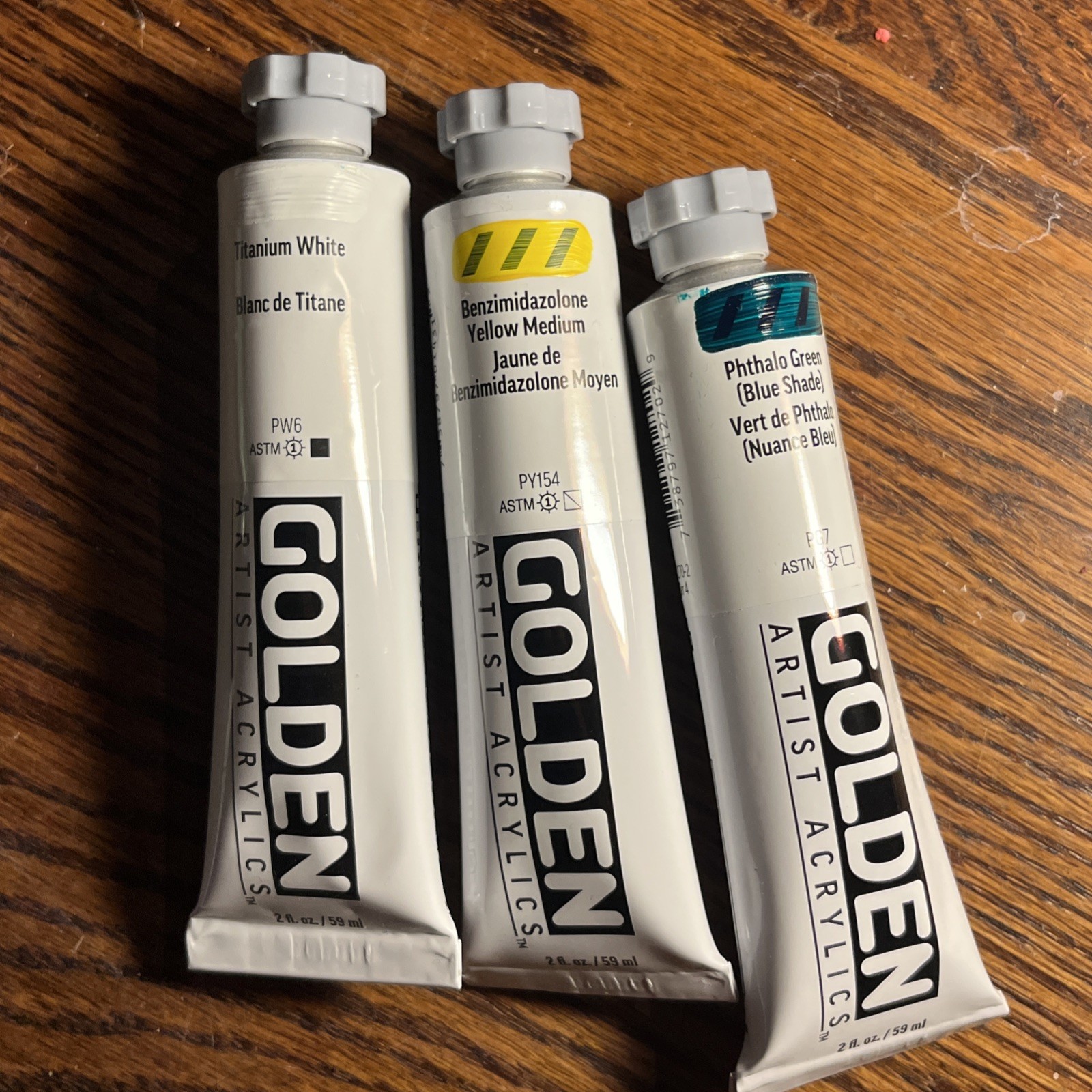 Golden Acrylic Heavy Body Paint  2oz Artists Quality  Set Of 3 Colors White Etc