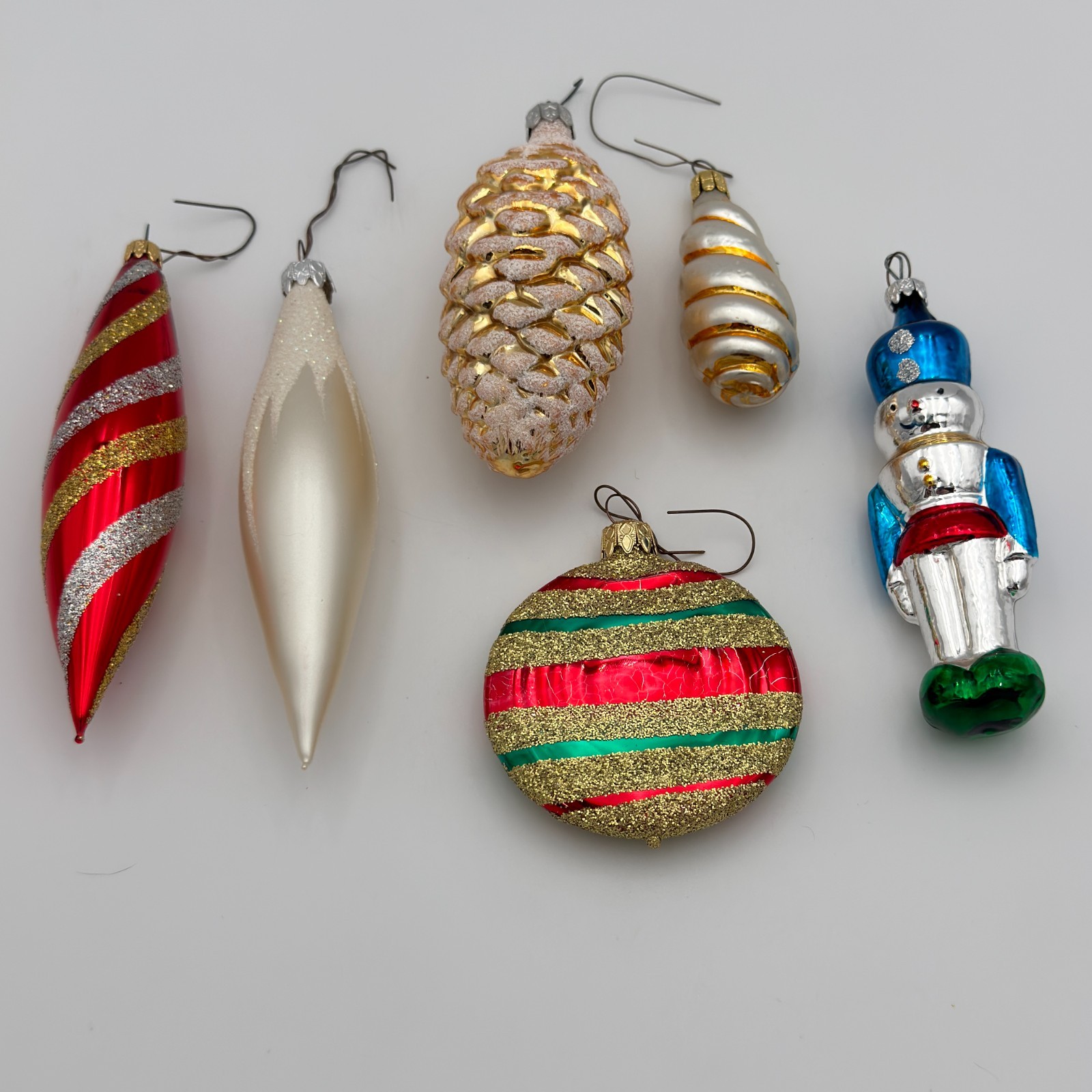Vintage Blown Glass Christmas Ornament Lot 6 West Germany Poland Czech Soldier Vintage Blown Glass Christmas Ornament Lot 6 West Germany Poland Czech Soldier