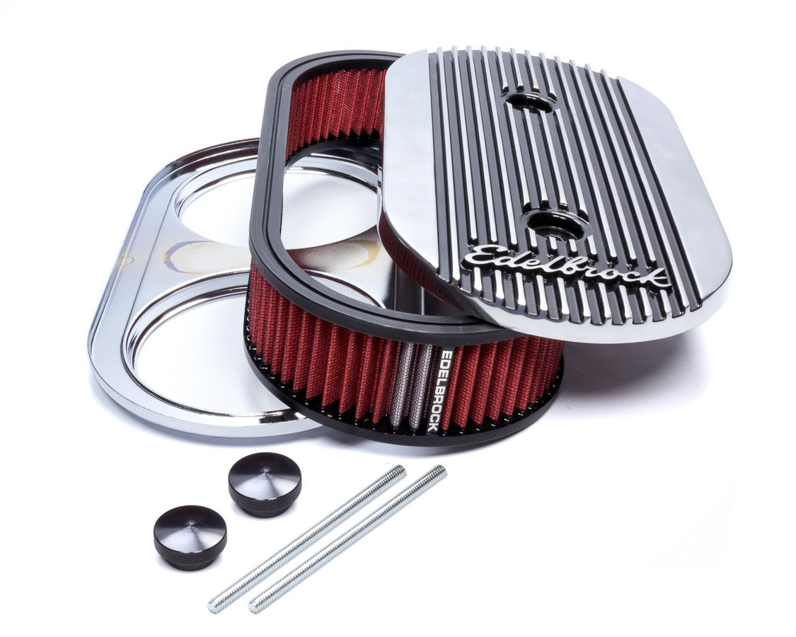 Edelbrock Elite 2 Air Cleaner Assembly #4272 for Edelbrock Dual-Quads, Oval Shap