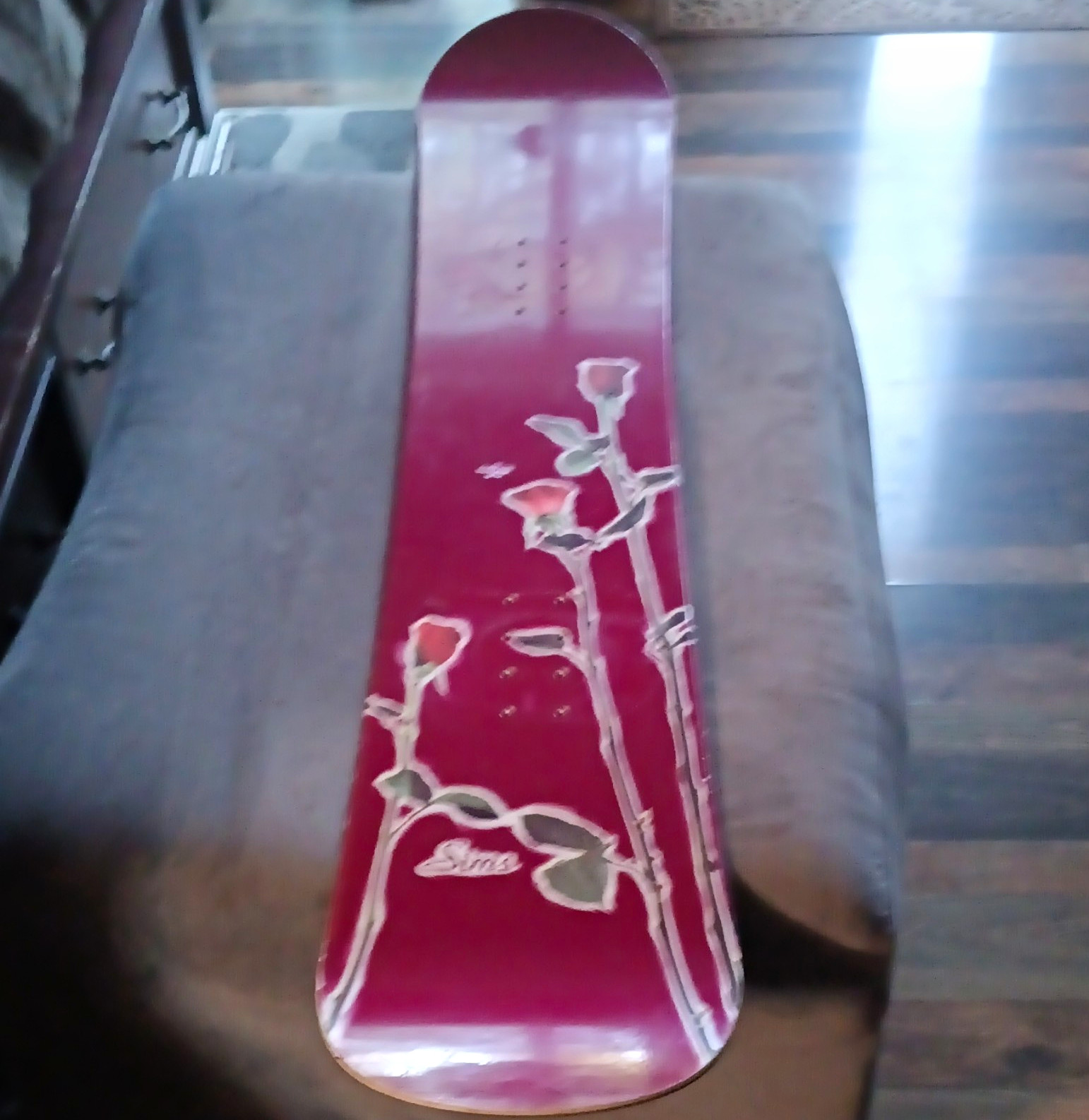 Vintage 1996 SIMS Tina Basich 143 Snowboard - Rose Floral Graphic - Rare Vintage 1996 SIMS Tina Basich 143 Snowboard - Rose Floral Graphic - Rare