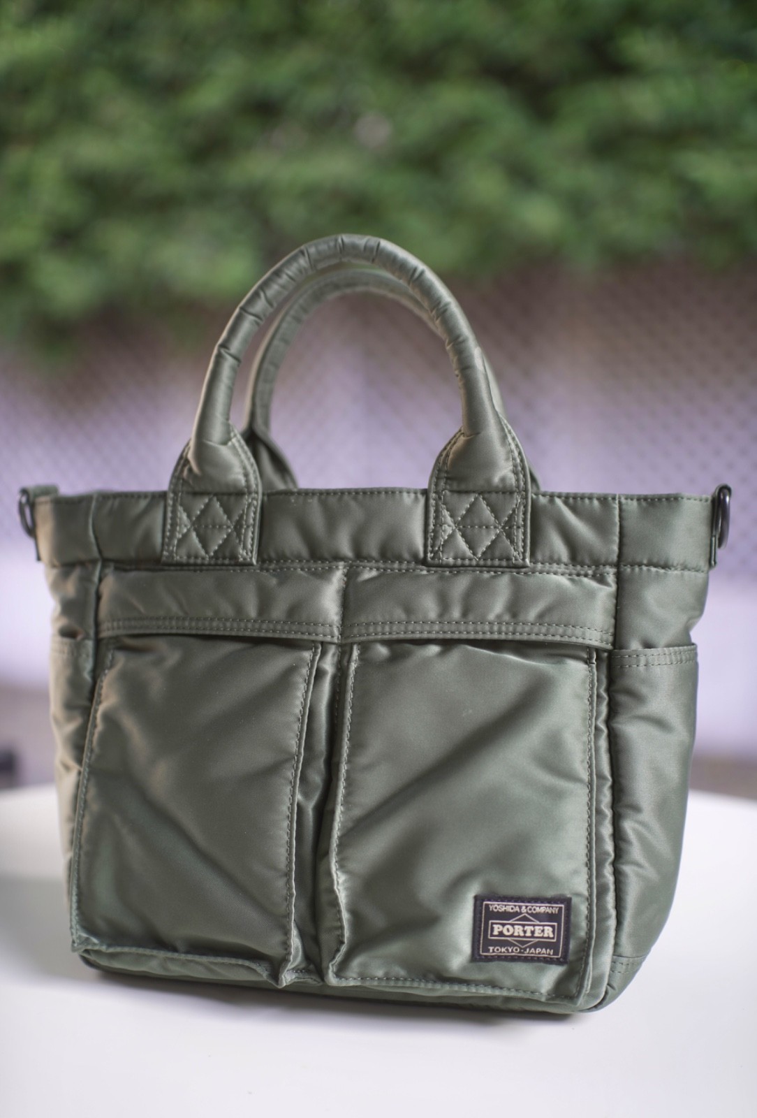 AUTHENTIC PORTER Yoshida TANKER Small Tote Sage Green Japan 622-05487
