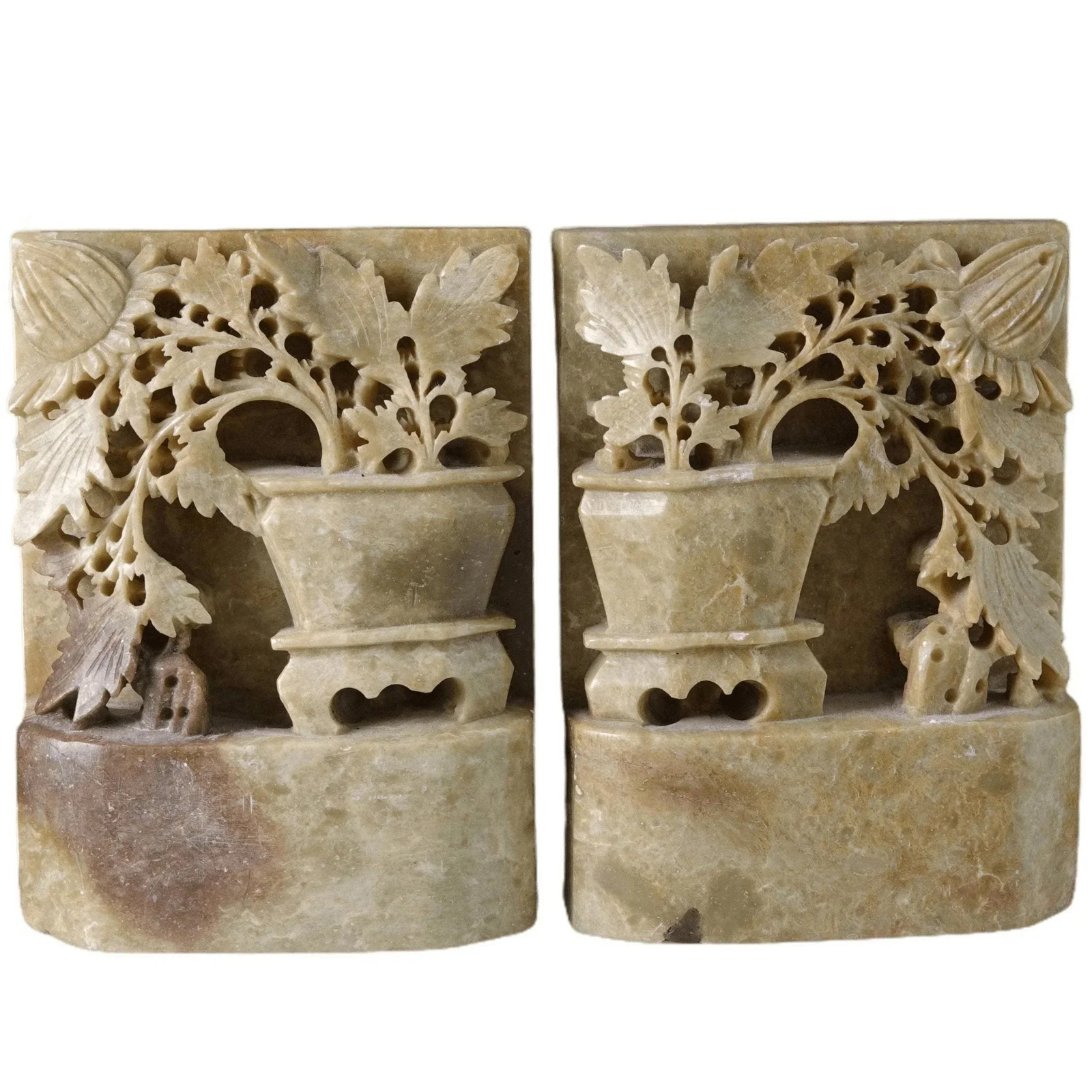 c1920\'s Chinese Soapstone Bookends