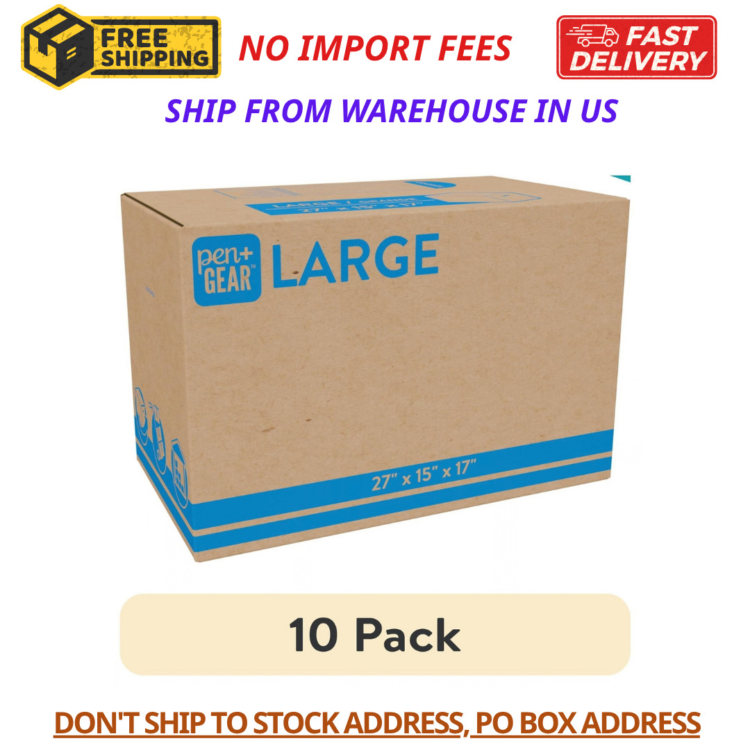(10 Pack) Large Moving Boxes, 27L X 15W X 17H, Kraft (10 Pack) Large Moving Boxes, 27L X 15W X 17H, Kraft