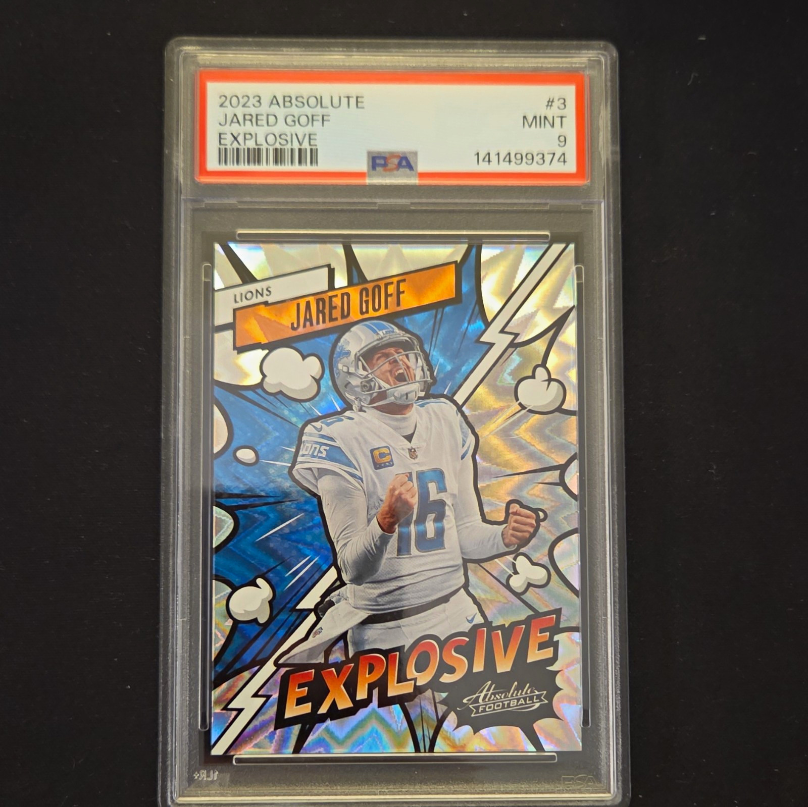 Panini 2023 Absolute Jared Goff EXPLOSIVE #3 PSA 9 Detroit Lions Panini 2023 Absolute Jared Goff EXPLOSIVE #3 PSA 9 Detroit Lions