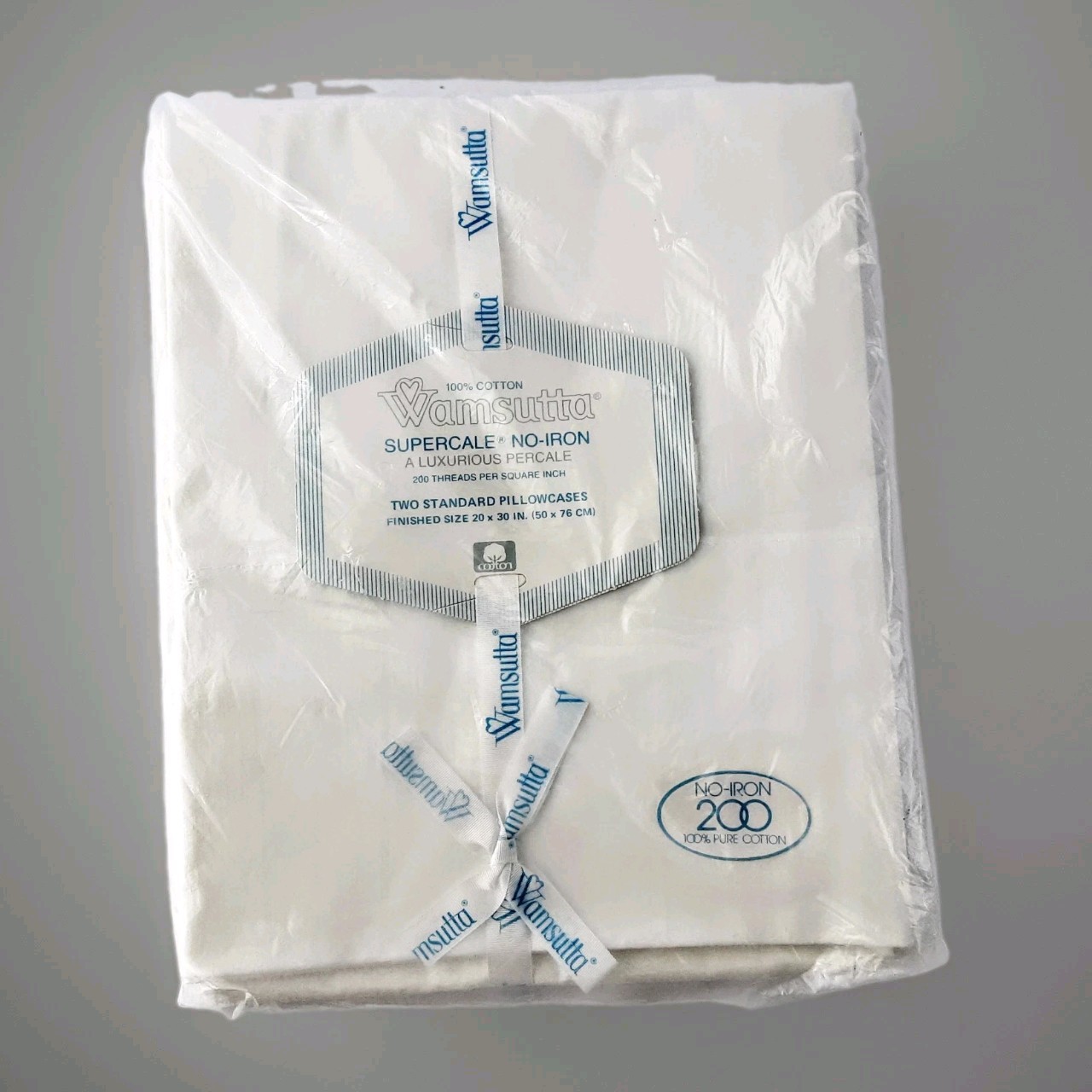 Vtg Wamsutta 100% Cotton Supercale 200 Standard Pillowcases Pair White NOS Vtg Wamsutta 100% Cotton Supercale 200 Standard Pillowcases Pair White NOS