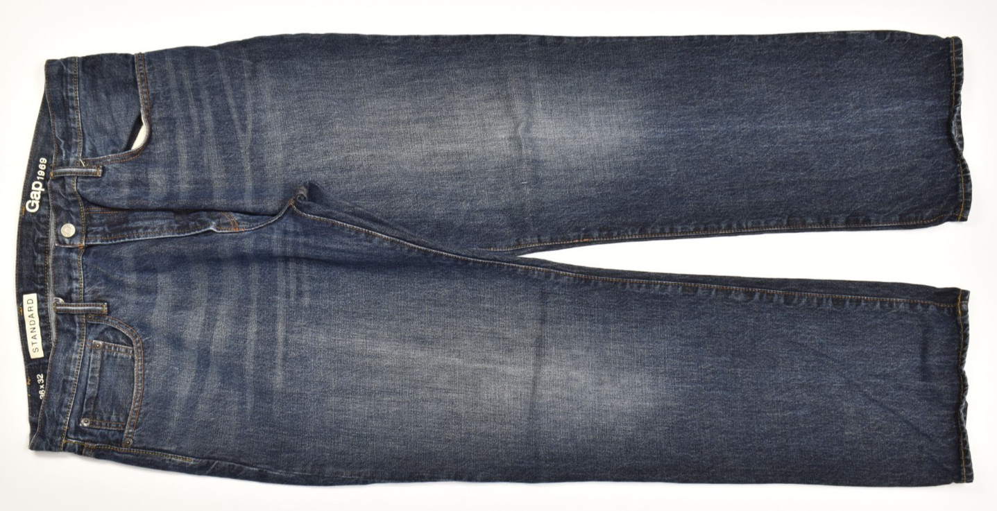 GAP 1969 Mens Jeans 36x32 Blue Denim Standard Fit Straight Dark Wash Cotton GAP 1969 Mens Jeans 36x32 Blue Denim Standard Fit Straight Dark Wash Cotton