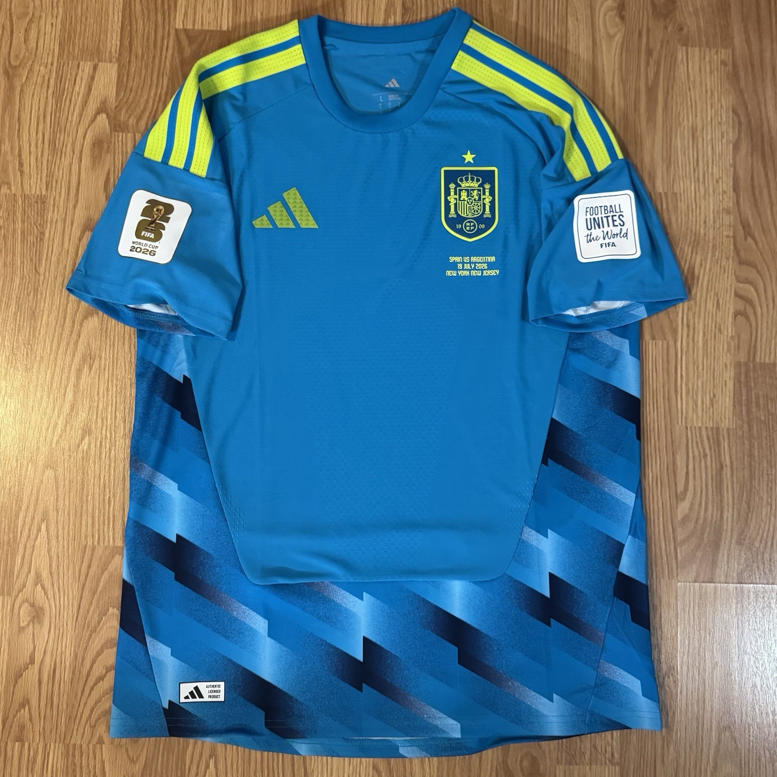Spain Authentic Player Issue GK World Cup 2026 Final Match V Argentina. No Worn