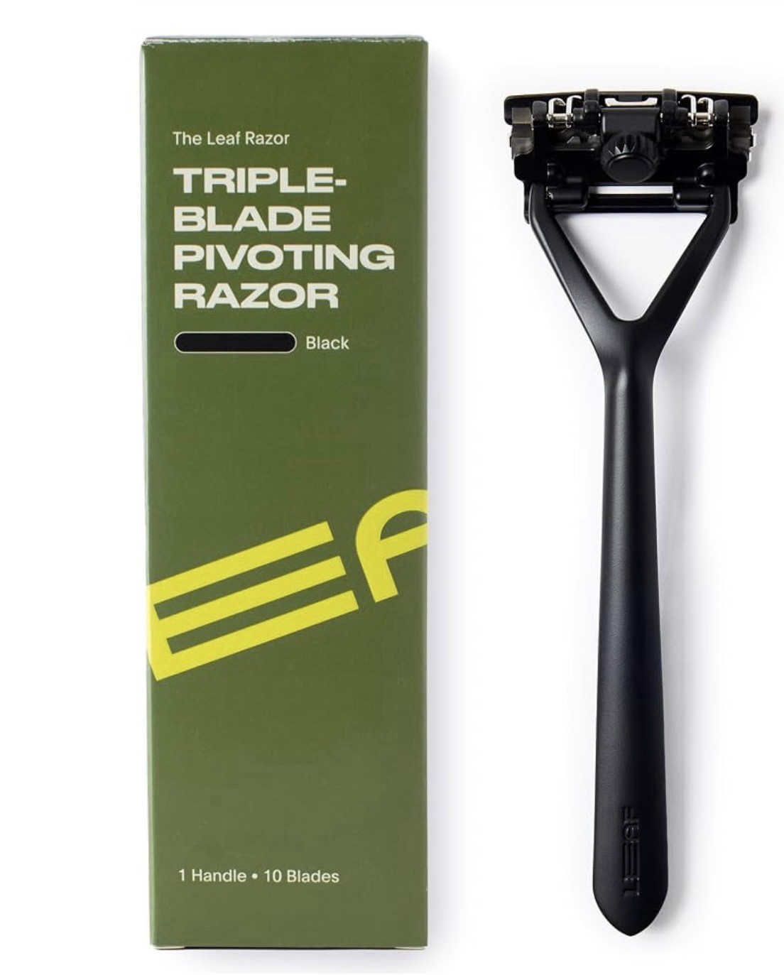 NEW NIB Original Leaf Shave Triple Blade Pivoting Safety Razor BLACK NEW NIB Original Leaf Shave Triple Blade Pivoting Safety Razor BLACK