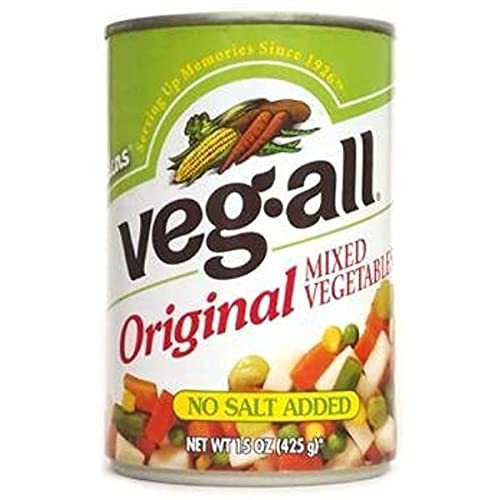 VegAll Original Mixed Vegetables NO Salt Added 15oz Can Pack of 6