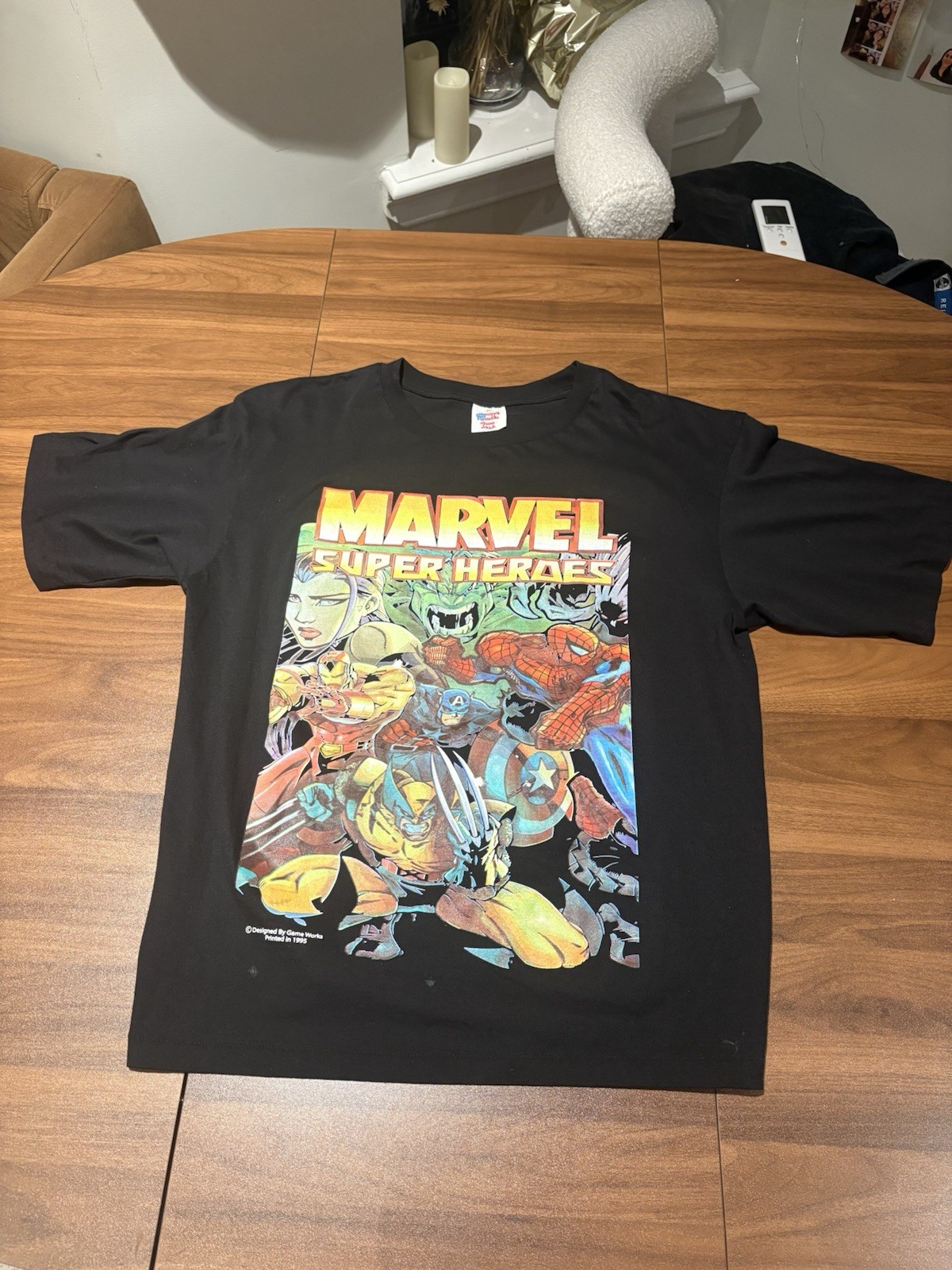 Vintage 1995 Marvel Superhero’s Sega Saturn Video Game Promo Tee Size XL RARE Vintage 1995 Marvel Superhero’s Sega Saturn Video Game Promo Tee Size XL RARE