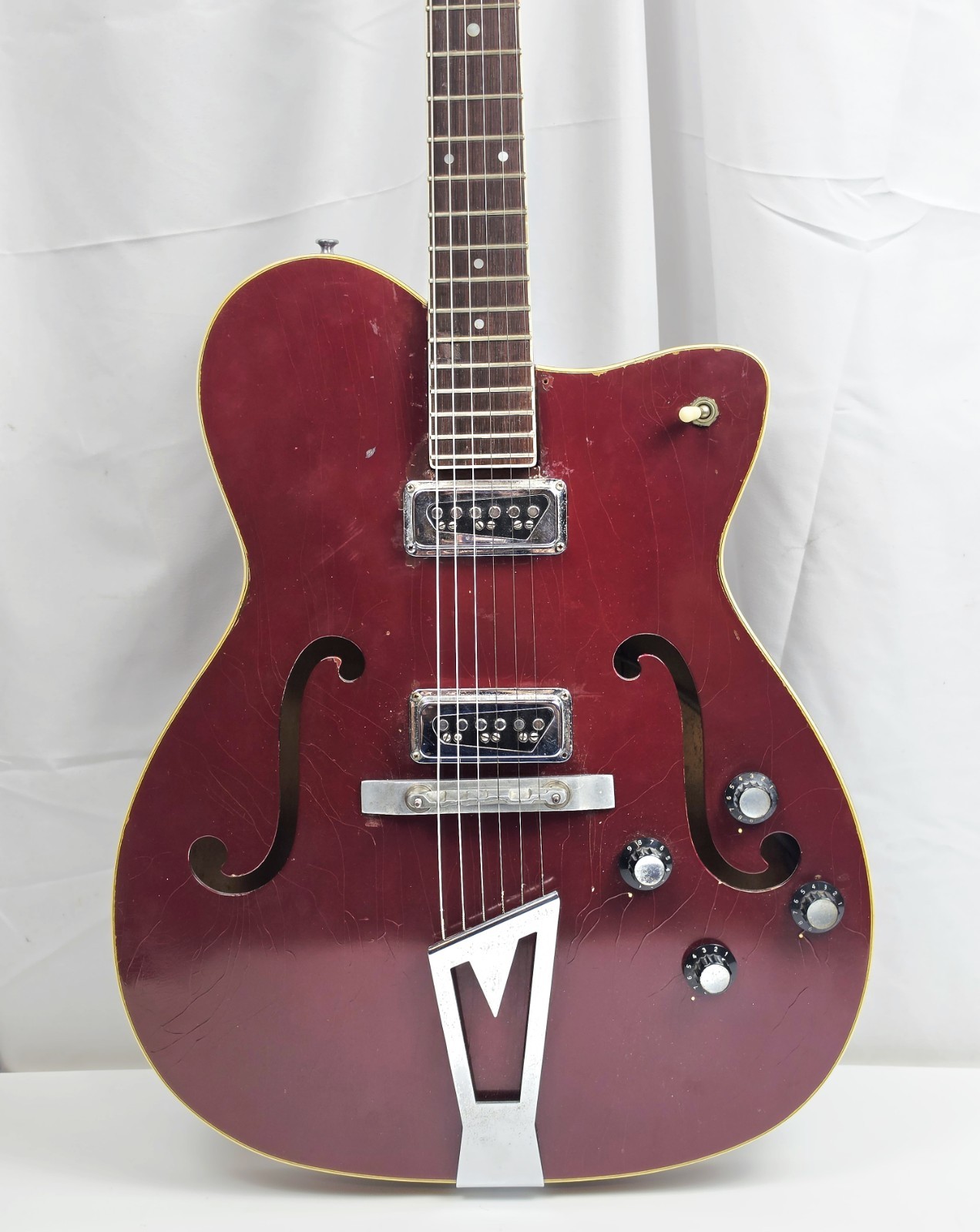 Vintage 1960s Martin GT-70 Burgundy Semi Hollow Electric Guitar DeArmond USA