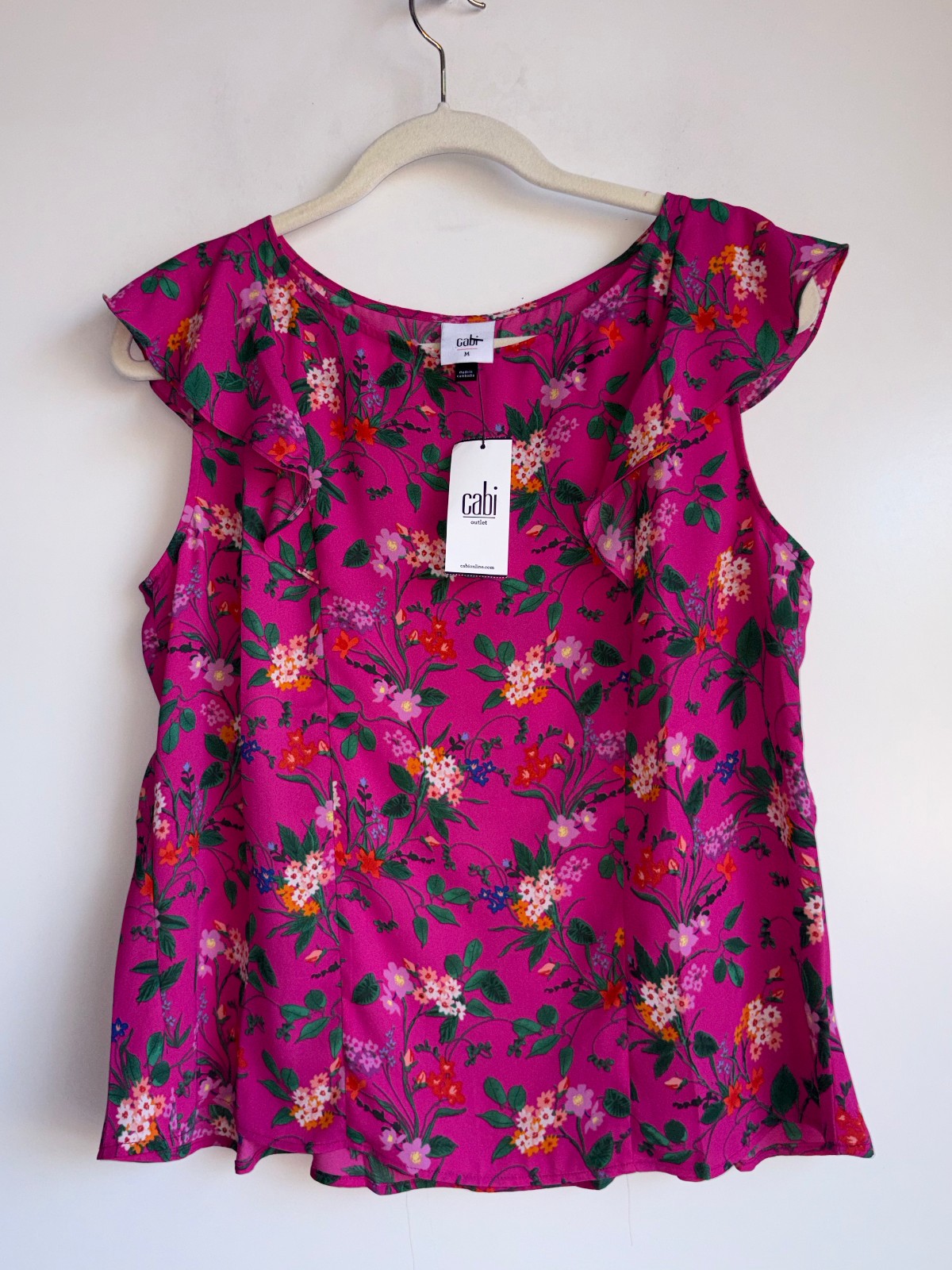 NWT CAbi Wink Floral Top Fuschia Medium #6783 NWT CAbi Wink Floral Top Fuschia Medium #6783