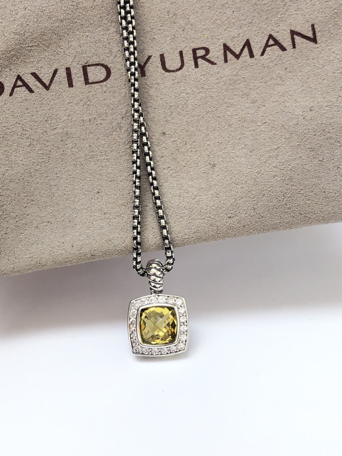 DAVID YURMAN Albion Sterling Silver With Lemon Citrine & Diamond 7mm Necklace DAVID YURMAN Albion Sterling Silver With Lemon Citrine & Diamond 7mm Necklace