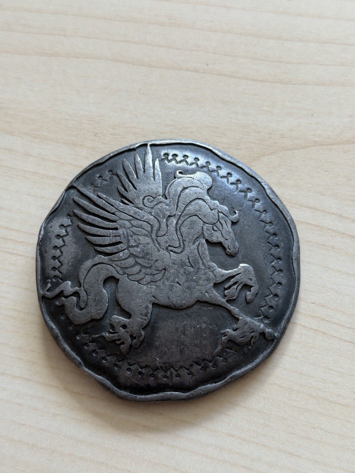 Pegasus Vintage 1976 LA Venta Bloomington, Indiana Belt Buckle, Pewter.
