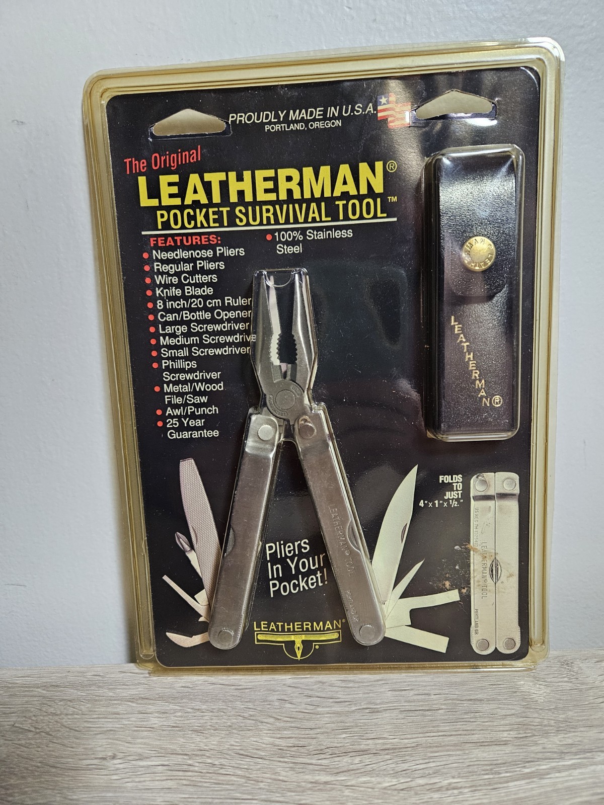 The Original Leatherman Pocket Survival Tool New Old Stock 1991 Vintage USA The Original Leatherman Pocket Survival Tool New Old Stock 1991 Vintage USA
