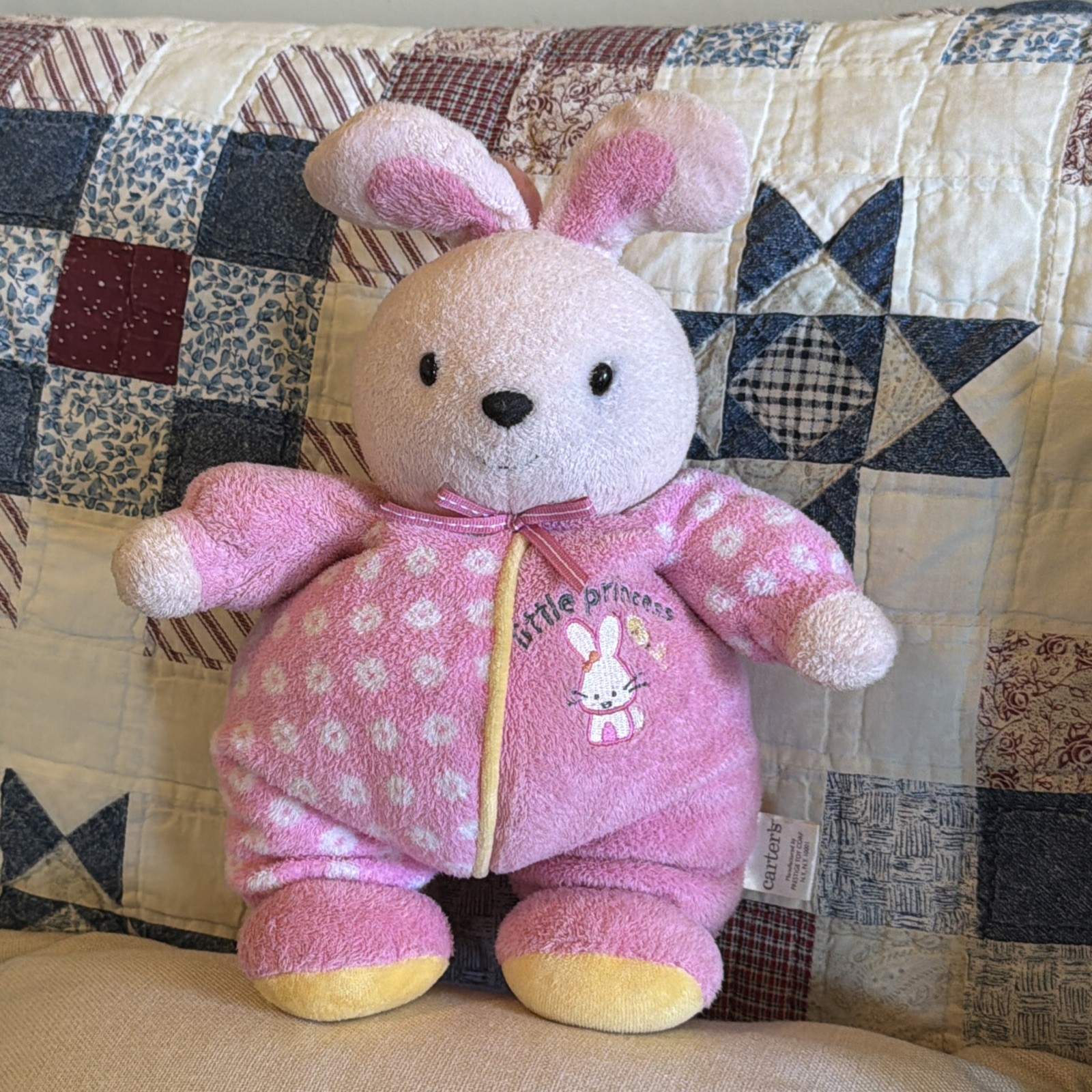 Carters Prestige Pink Pull Musical Crib Toy Bunny Rabbit Works Carters Prestige Pink Pull Musical Crib Toy Bunny Rabbit Works