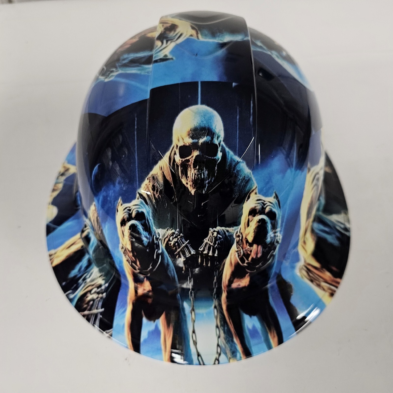 full brim hard hat custom hydro dipped IN PIT BULLS TO THE GRAVE BULLY PITS  NEW