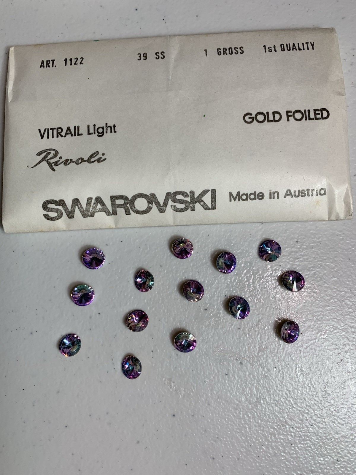 1122 - Swarovski Vintage Rivoli - vitrail light ss39 1122 - Swarovski Vintage Rivoli - vitrail light ss39