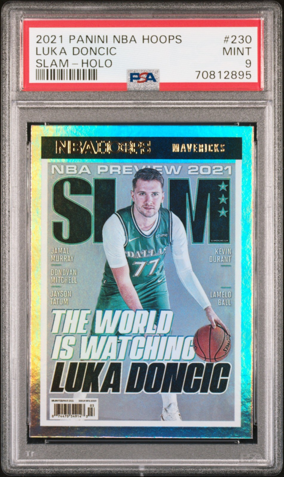 2021-22 Panini NBA Hoops Slam Slam-Holo Luka Doncic PSA 9 #230 2021-22 Panini NBA Hoops Slam Slam-Holo Luka Doncic PSA 9 #230