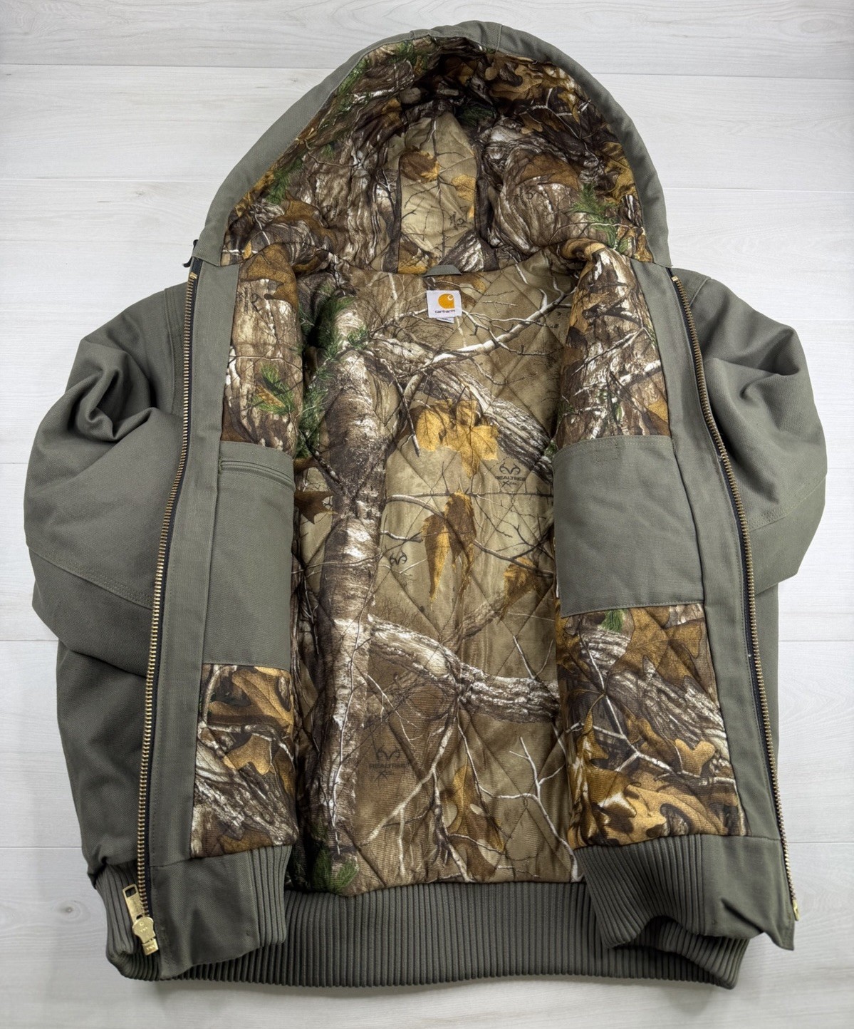 Vtg Carhartt Huntsman Jacket Camo Quilt Lined Moss Green Bomber Y2K Mens 2XL EUC Vtg Carhartt Huntsman Jacket Camo Quilt Lined Moss Green Bomber Y2K Mens 2XL EUC
