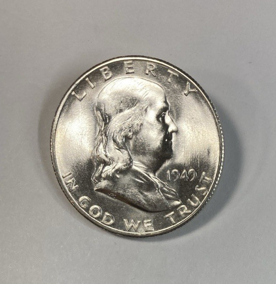 1949-S Franklin Half Dollar Flashy Bright BU++ Key Date 1949-S Franklin Half Dollar Flashy Bright BU++ Key Date
