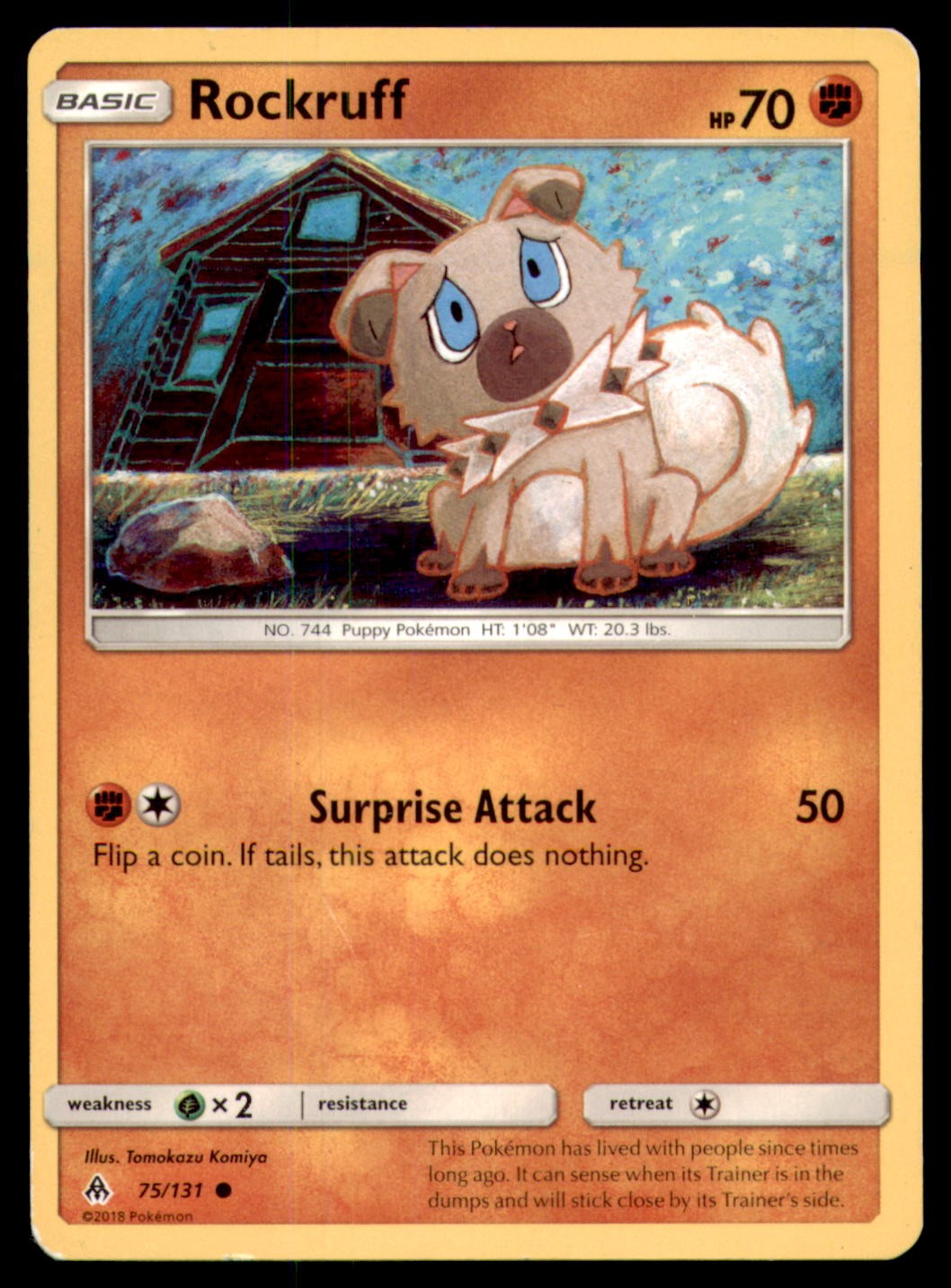 Rockruff 75/131 Forbidden Light 2018 Tomokazu Komiya Rockruff 75/131 Forbidden Light 2018 Tomokazu Komiya