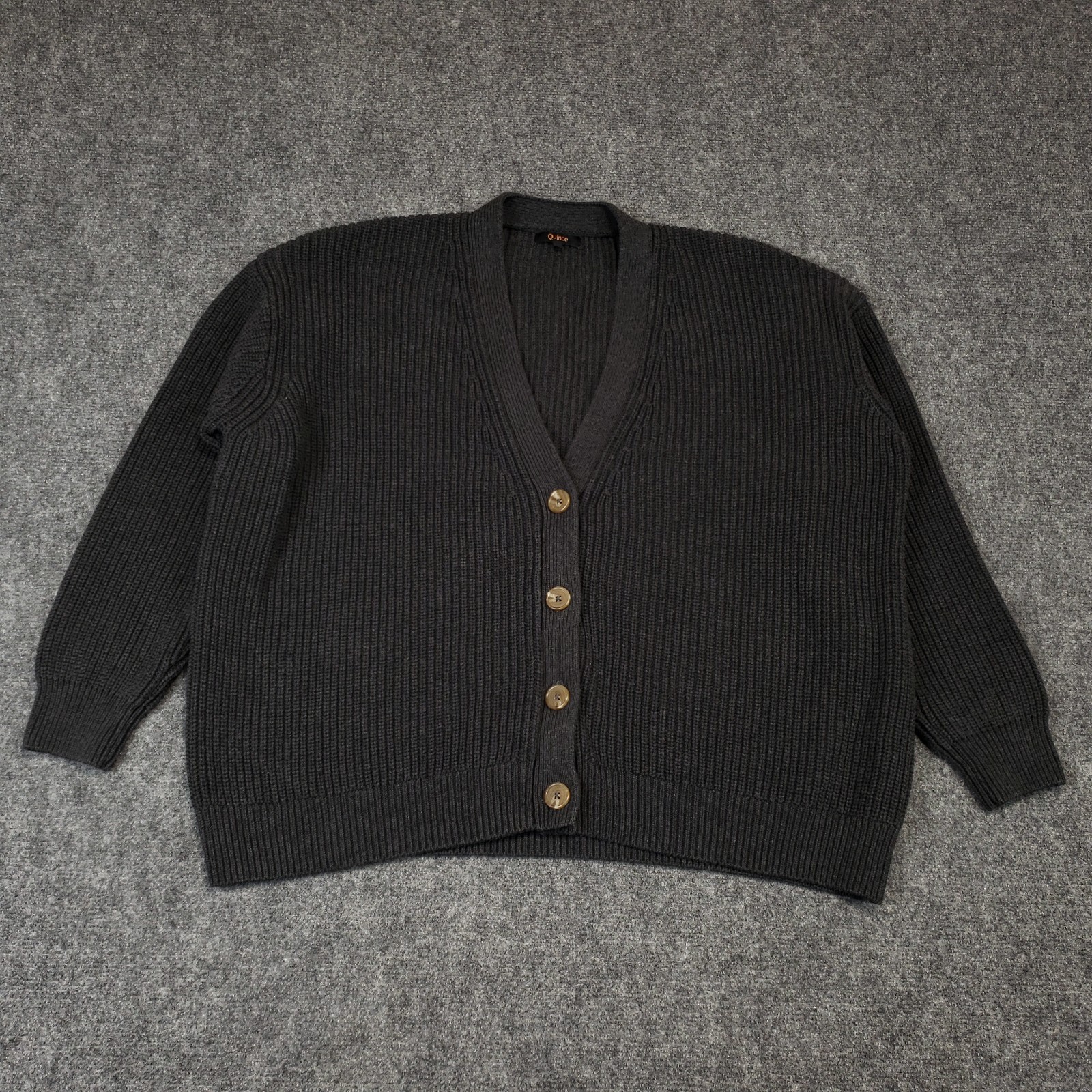 Quince 100% Organic Cotton Oversized Boyfriend Cardigan Charcoal Womens Large Quince 100% Organic Cotton Oversized Boyfriend Cardigan Charcoal Womens Large