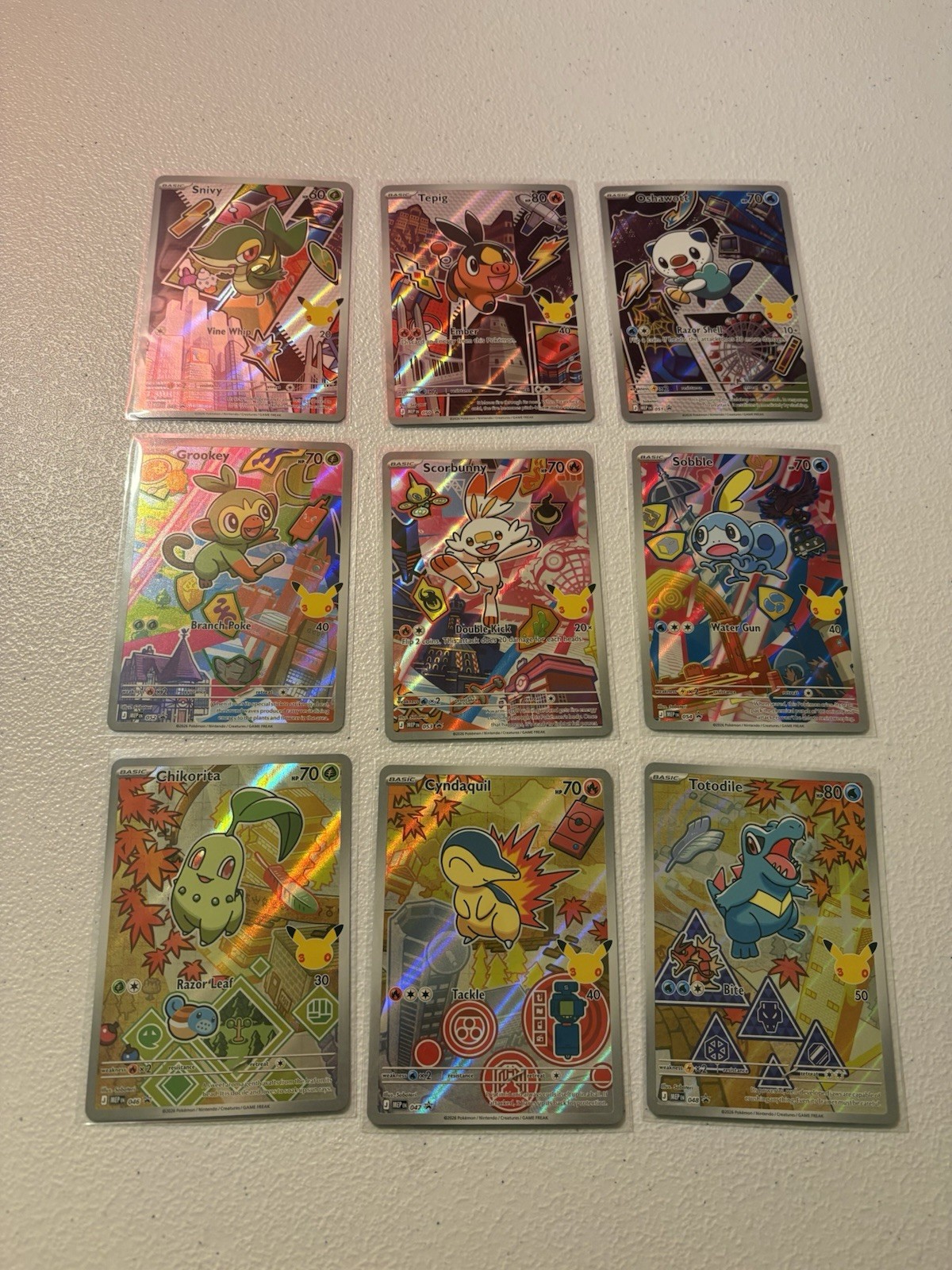 Complete Pokemon First Partner Series 2 Illustration Set of 9 Cards NM