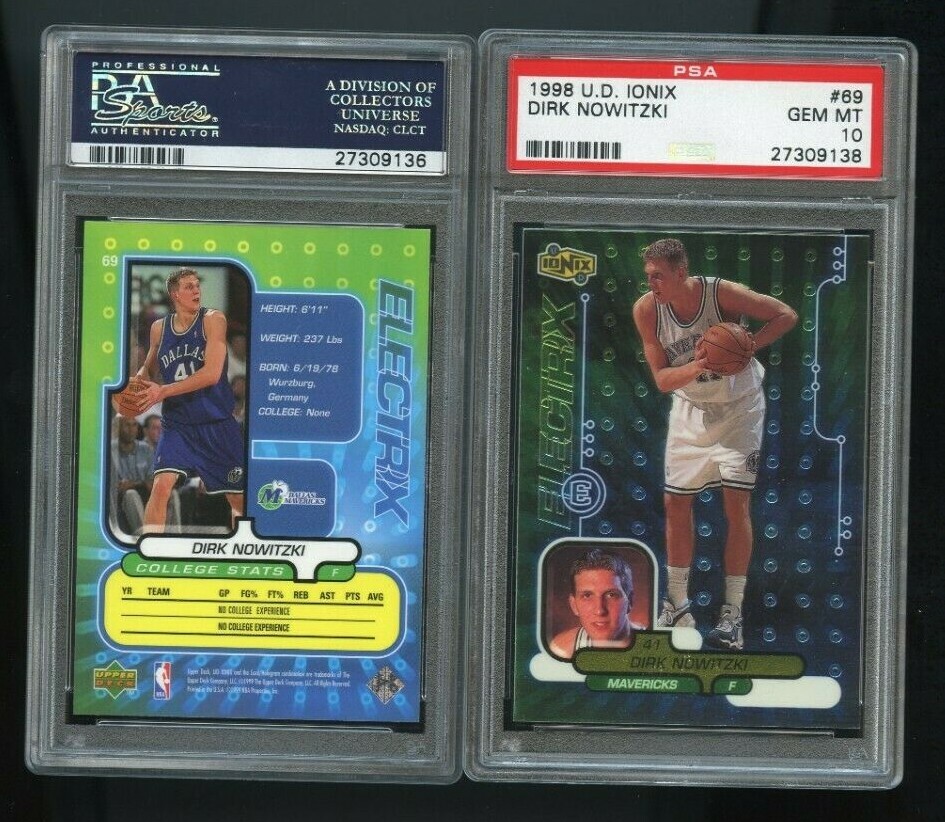 1998 U.D. Ionix Dirk Nowitzki #69 Rookie RC PSA 10 Gem Mint 1998 U.D. Ionix Dirk Nowitzki #69 Rookie RC PSA 10 Gem Mint