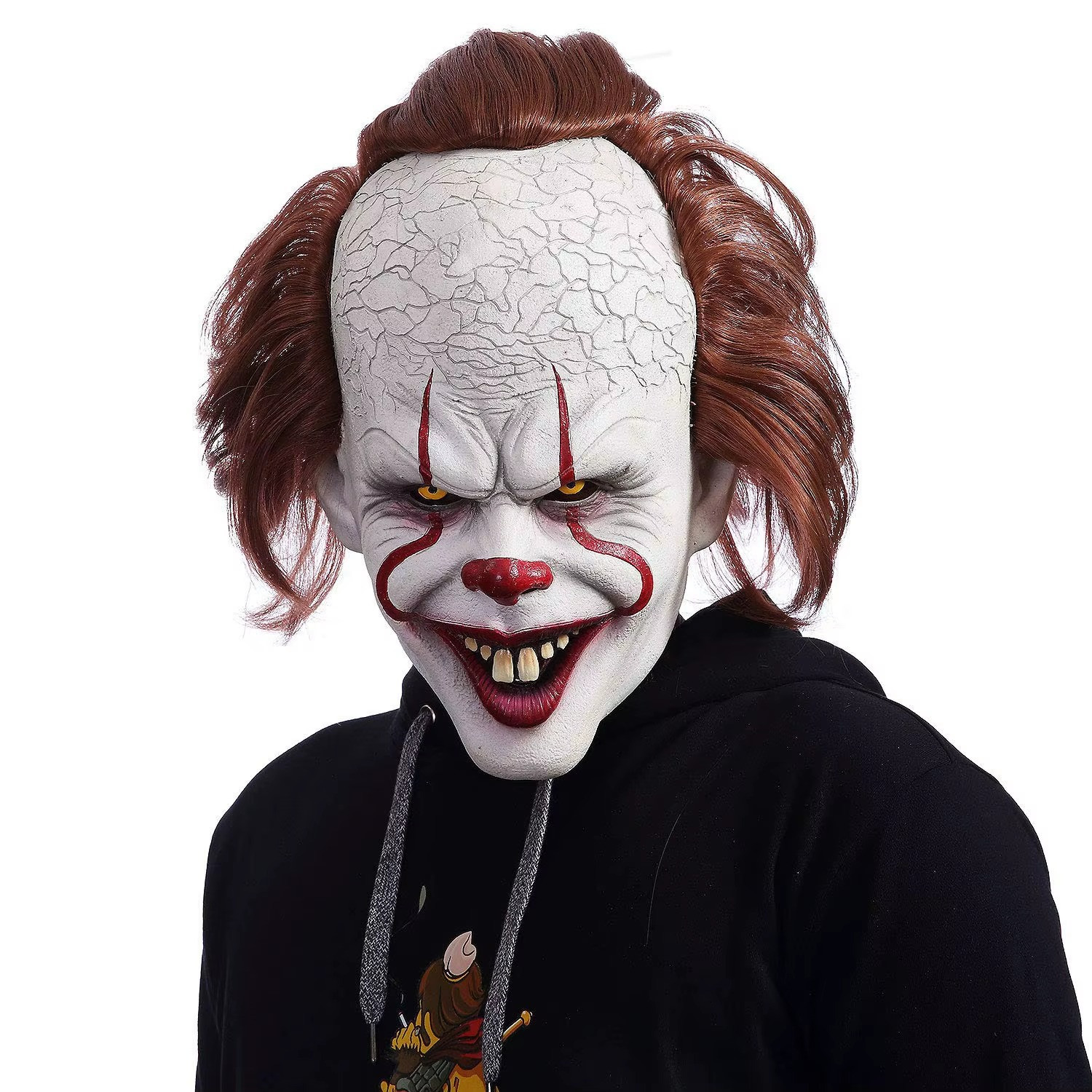 Scary Clown Pennywise IT Full Mask Evil Red Eyes Horror Cosplay Costume Same Day Scary Clown Pennywise IT Full Mask Evil Red Eyes Horror Cosplay Costume Same Day