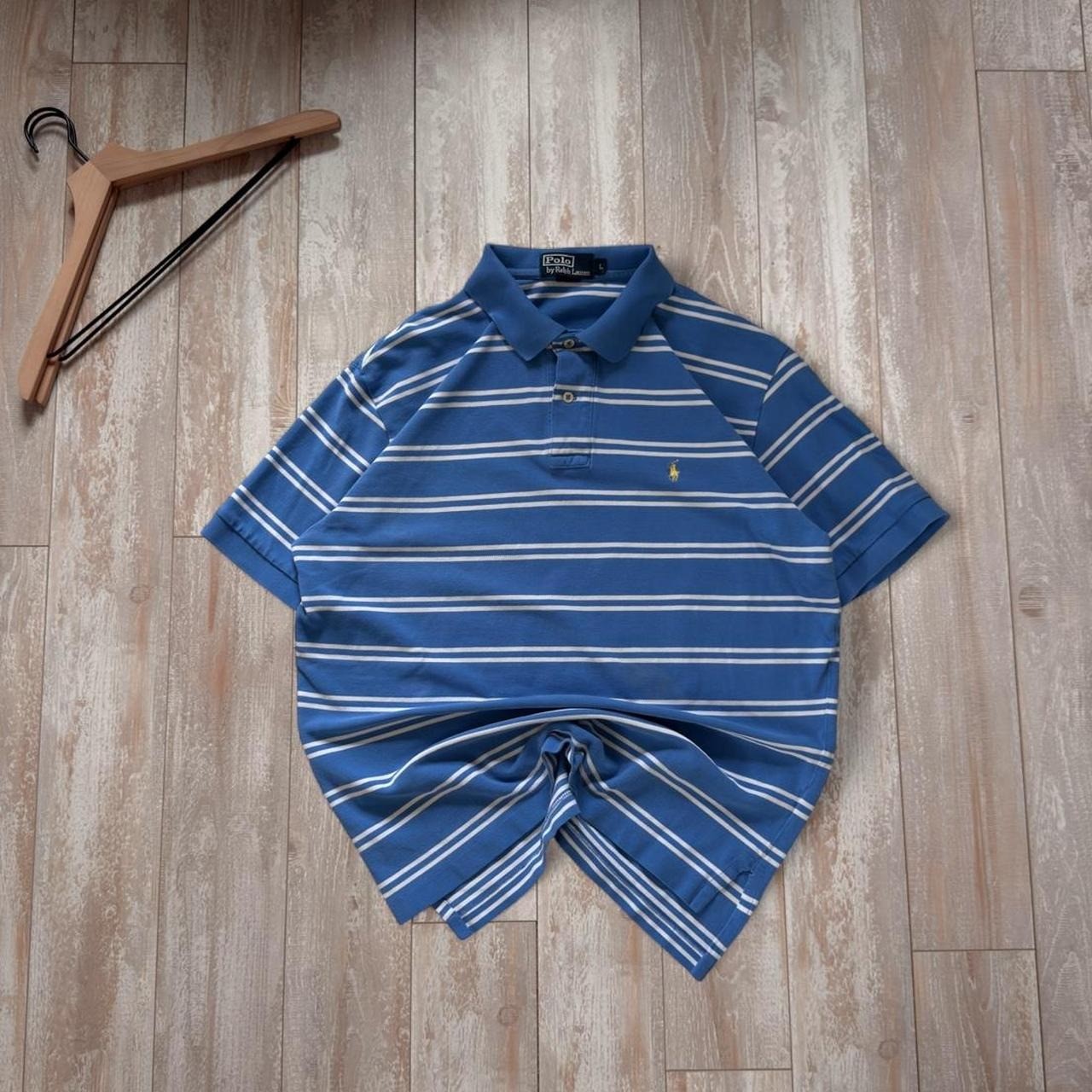 Vintage 90s Polo Ralph Lauren y2k striped polo shirt blue essential Vintage 90s Polo Ralph Lauren y2k striped polo shirt blue essential