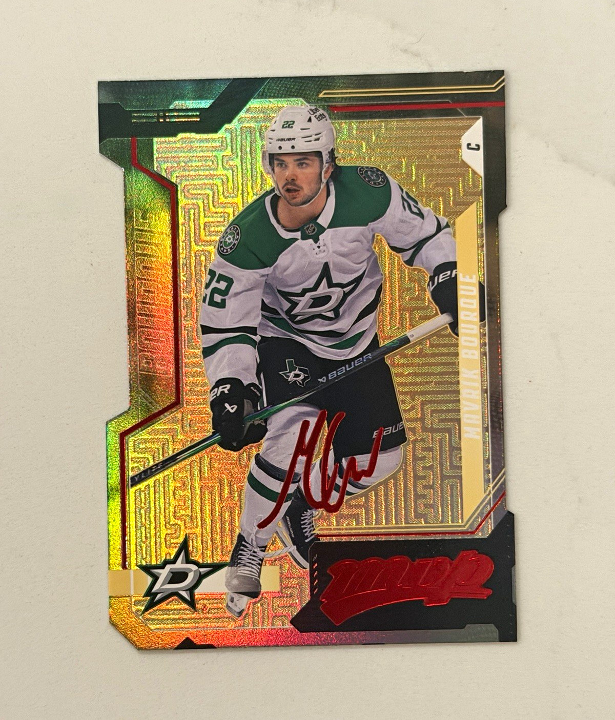 26/27 Upper Deck MVP Colors & Contours Gold Mavrik Bourque Dallas Stars /250 26/27 Upper Deck MVP Colors & Contours Gold Mavrik Bourque Dallas Stars /250