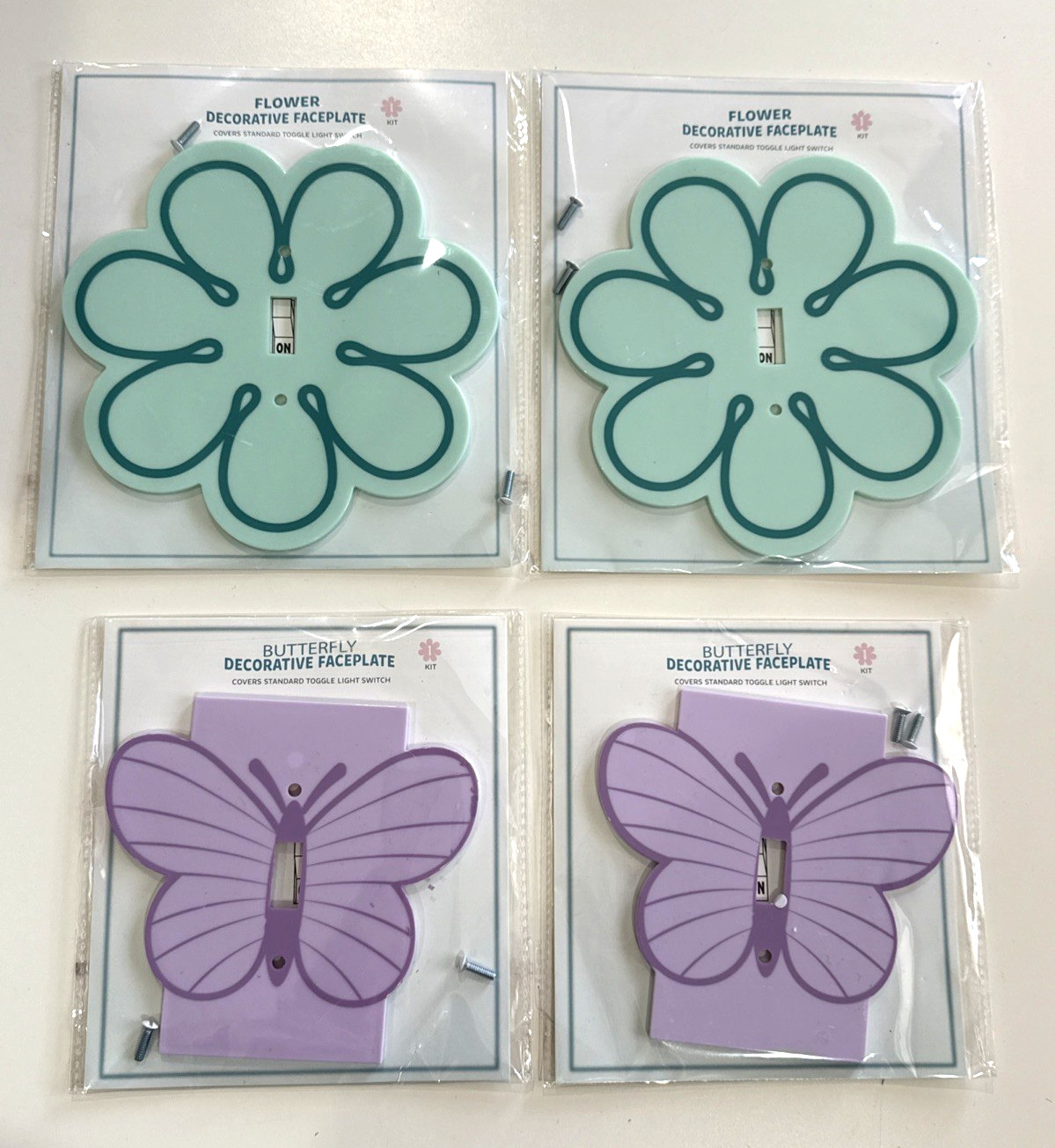 4x Flower and Butterfly Light Decorative Switch Cover New Kids Decor 4x Flower and Butterfly Light Decorative Switch Cover New Kids Decor
