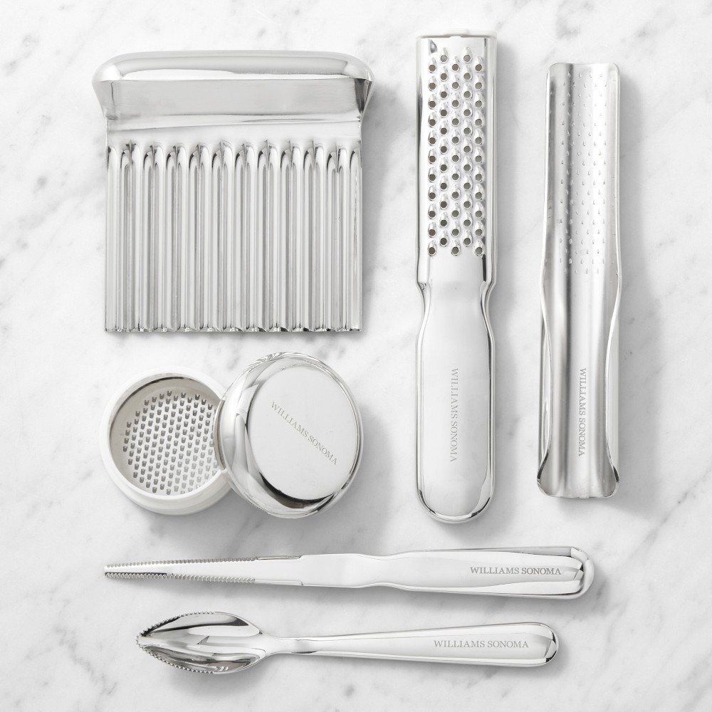 Williams Sonoma Signature Stainless Steel Produce Prep Tools Zester Grater Set 5