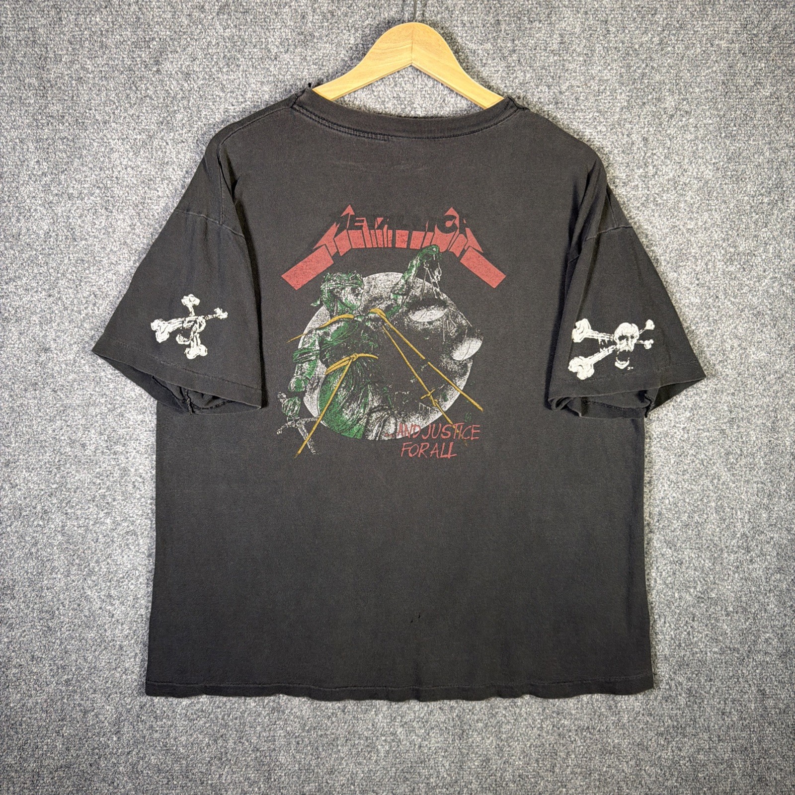 Vintage Metallica Shirt Mens Large Black 90s Faded USA Justice For All Metal USA Vintage Metallica Shirt Mens Large Black 90s Faded USA Justice For All Metal USA