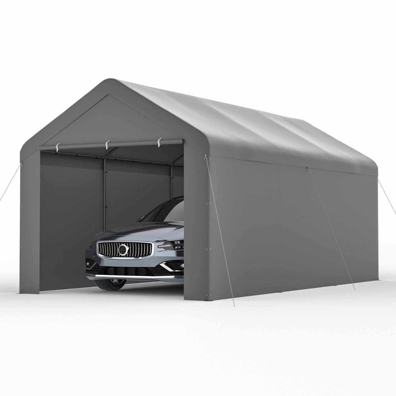 Outdoor Grey Carport 10'x20' Heavy Duty Canopy Shed Portable Garage Party Tent Outdoor Grey Carport 10'x20' Heavy Duty Canopy Shed Portable Garage Party Tent