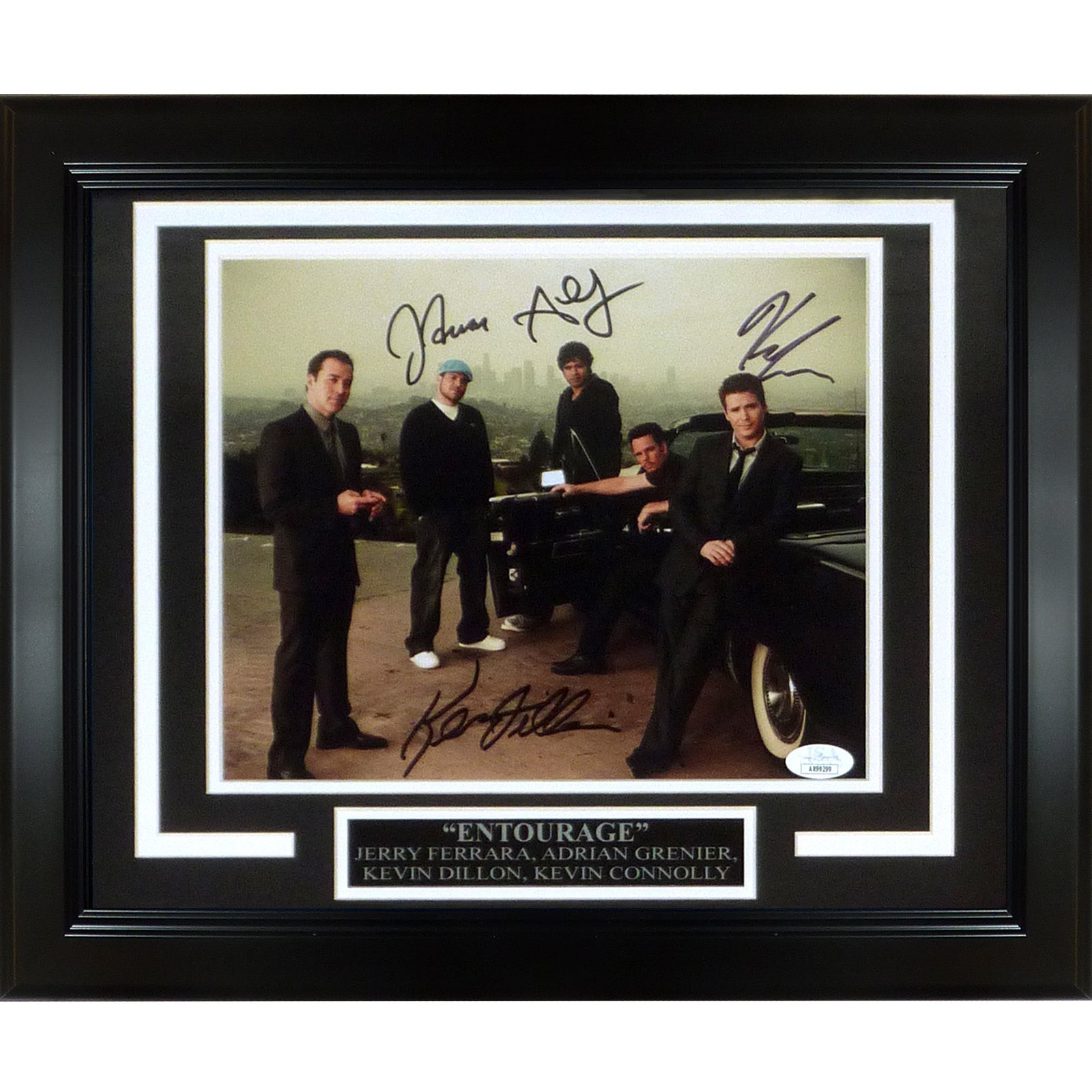 Entourage Cast (Connolly, Dillon, Ferrara, Grenier) Autographed Deluxe Framed 8x