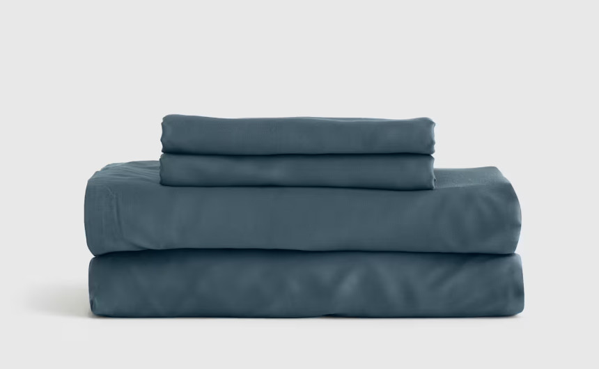 Quince Organic Bamboo 3 piece Cal King Sheet Set Blue Fitted Sheet 2 Pillowcases Quince Organic Bamboo 3 piece Cal King Sheet Set Blue Fitted Sheet 2 Pillowcases