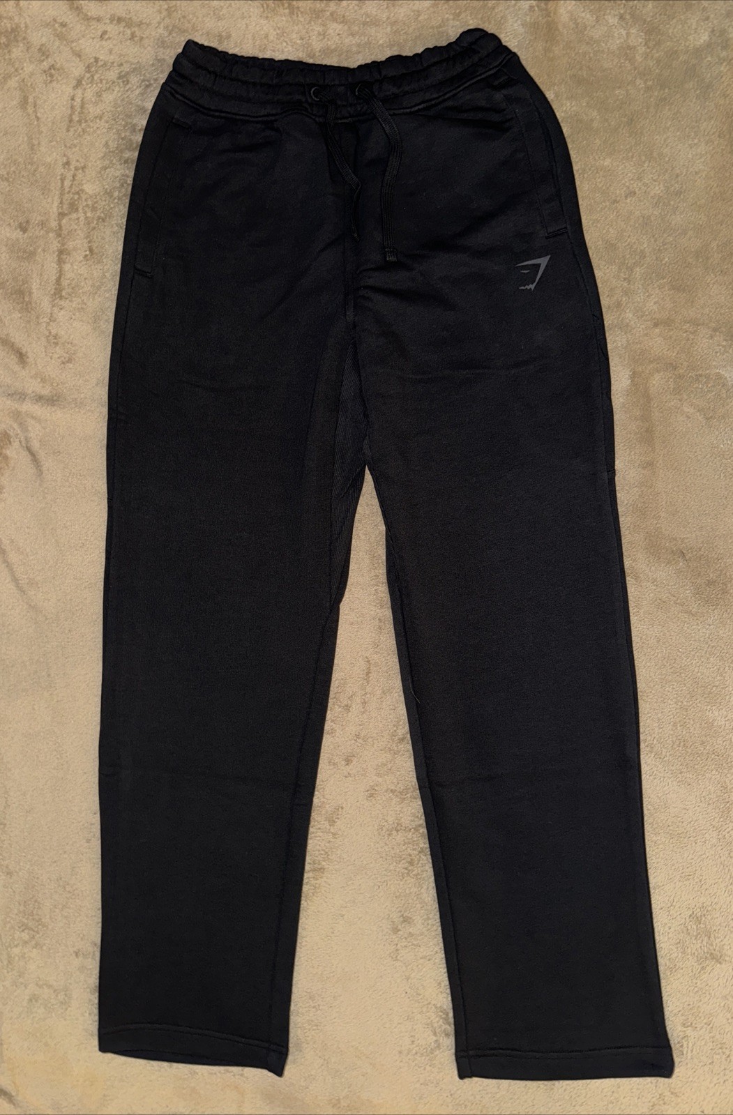 GYMSHARK Men’s Power Straight Leg Pants in Black/Grey - Size XS