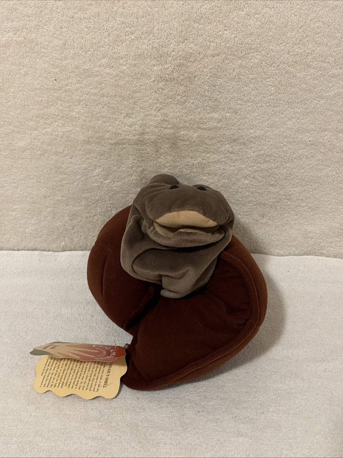 VTG Folkmanis Snail Hand Puppet Plush Brown W Tag 