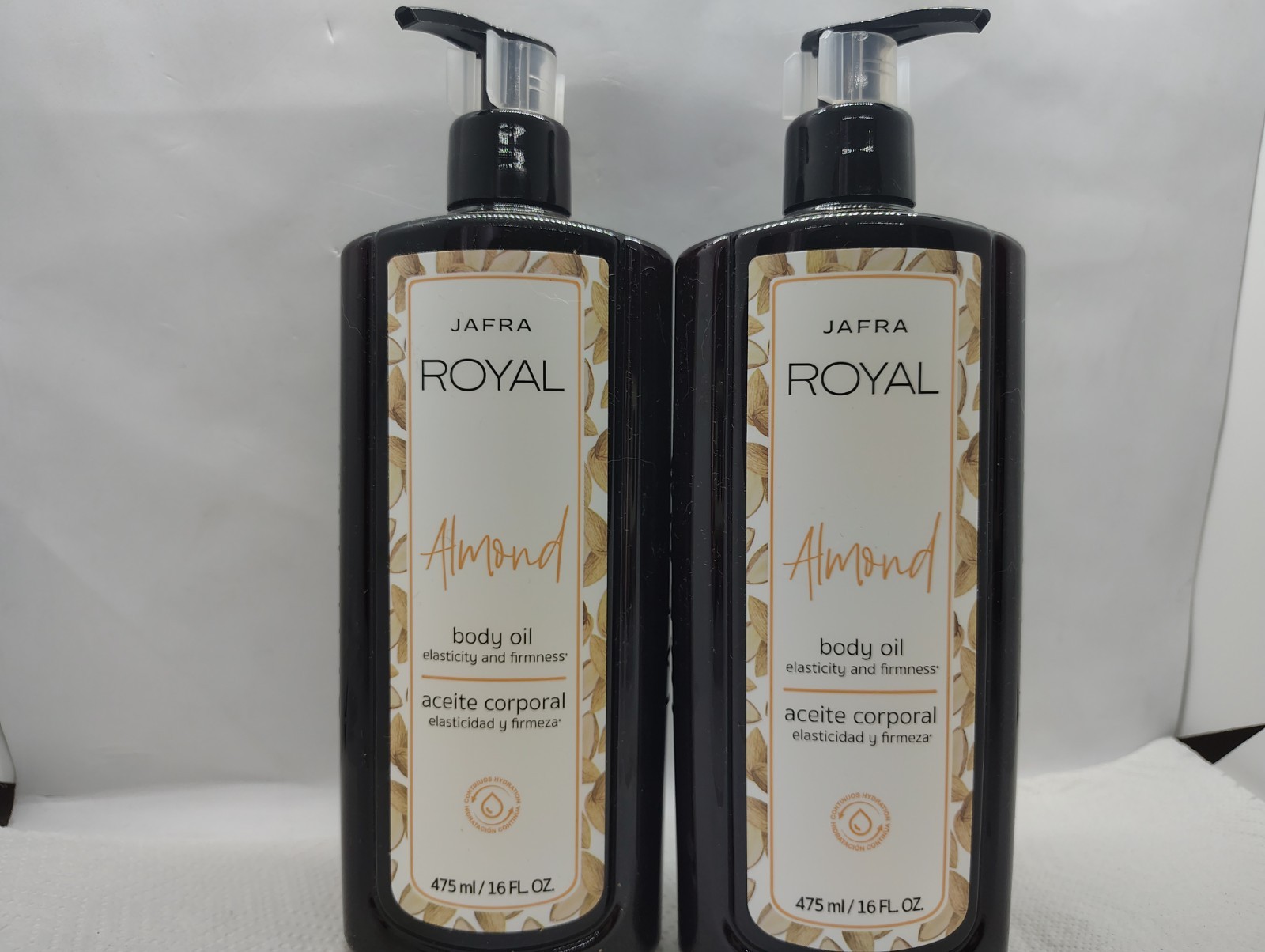 2 x Jafra Royal Almond Rich Body Oil With Vitamin E 16 Fl Oz / 475ml ~ NEW 2 x Jafra Royal Almond Rich Body Oil With Vitamin E 16 Fl Oz / 475ml ~ NEW