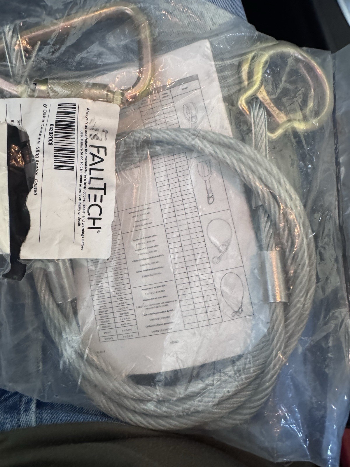 Falltech 84202Dc Anchor Sling, 6 Ft Length, 425 Lb Weigth Capacity, Steel Falltech 84202Dc Anchor Sling, 6 Ft Length, 425 Lb Weigth Capacity, Steel