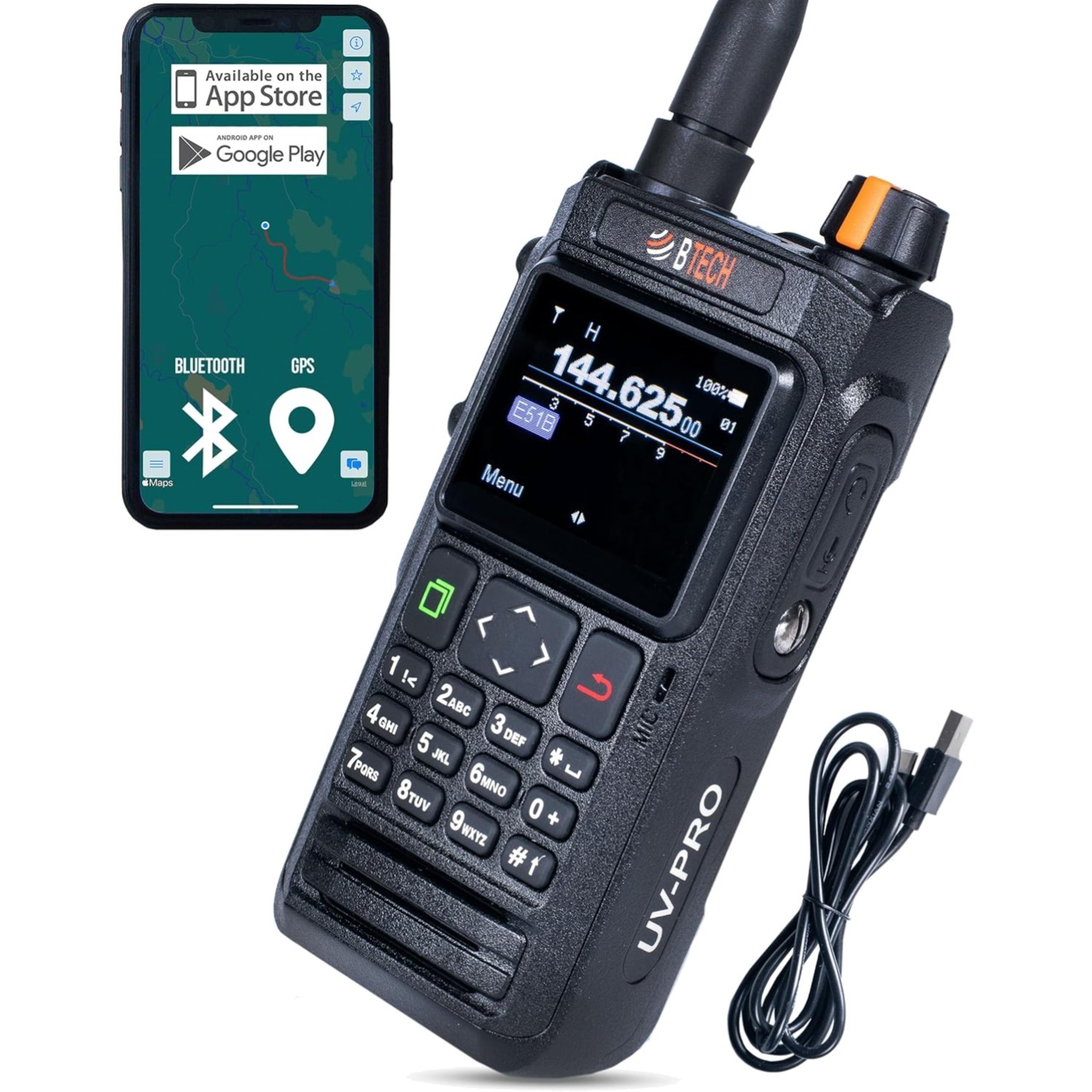 BTECH UV Pro  Dual Band VHF UHF Two Way Radio GPS Bluetooth APRS