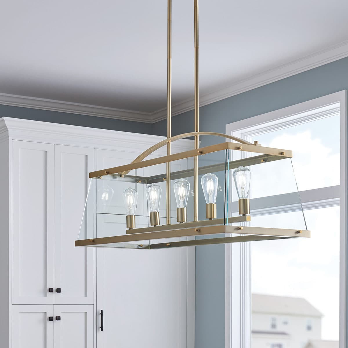 Kichler 5 Light, 75 Watt (Med.) T Clear Glass 52123 BNB Brushed Natural Brass Kichler 5 Light, 75 Watt (Med.) T Clear Glass 52123 BNB Brushed Natural Brass