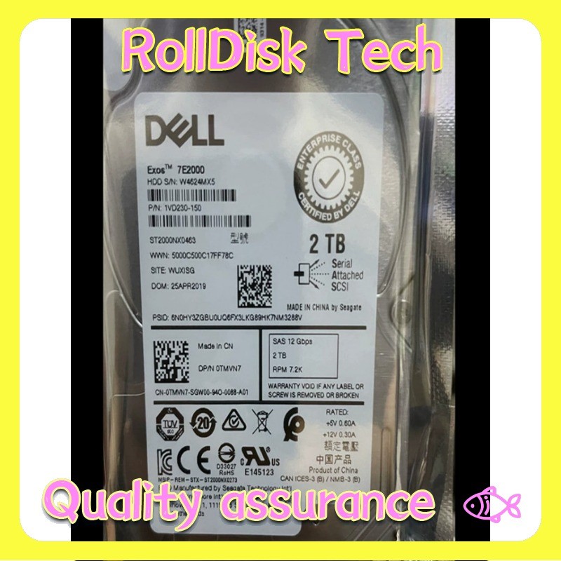 New Dell 0TMVN7 TMVN7 2TB ST2000NX0463 7.2K SAS 2.5\